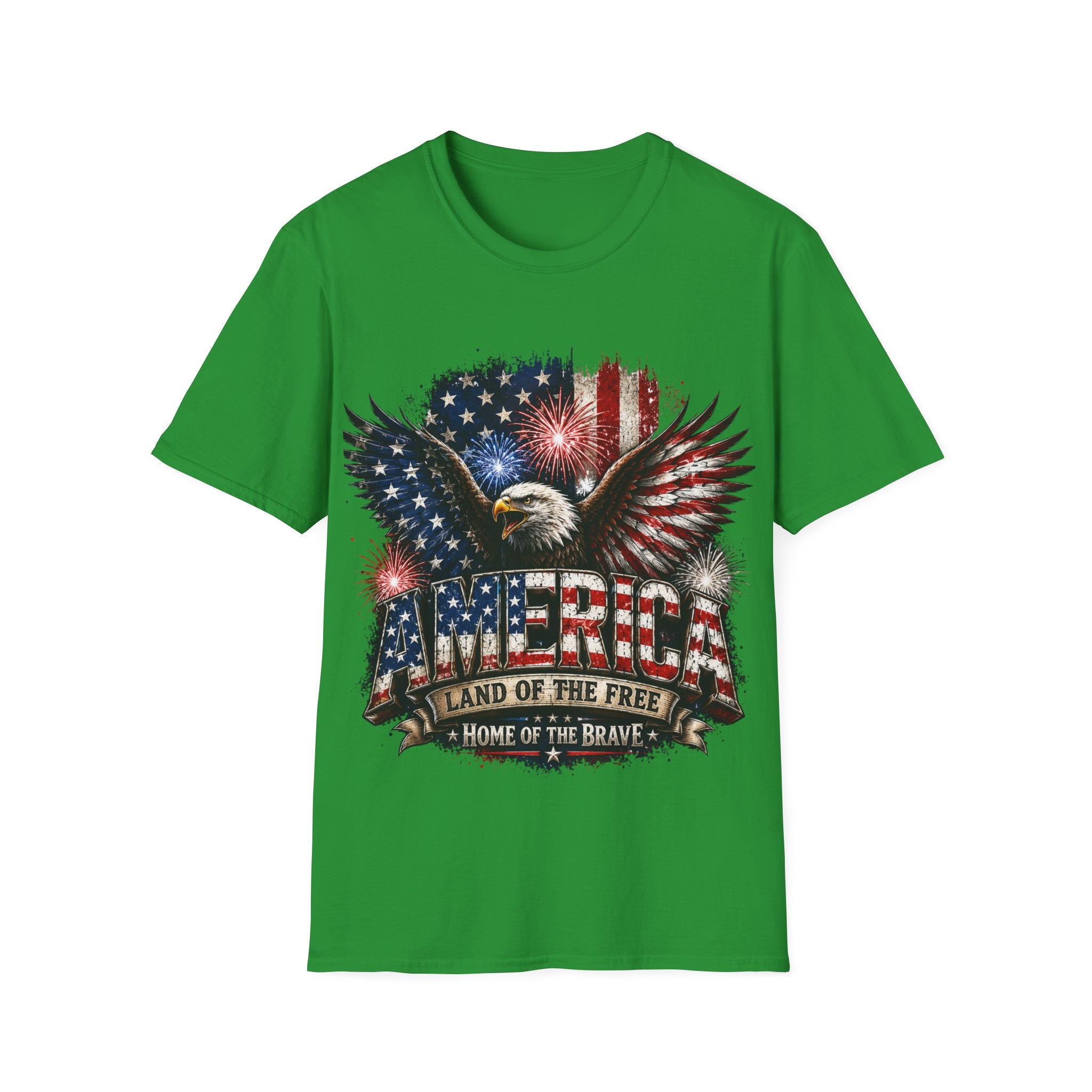 Vintage American Eagle Patriotic T-Shirt | Land of the Free Home of the Brave | USA Flag Graphic Tee