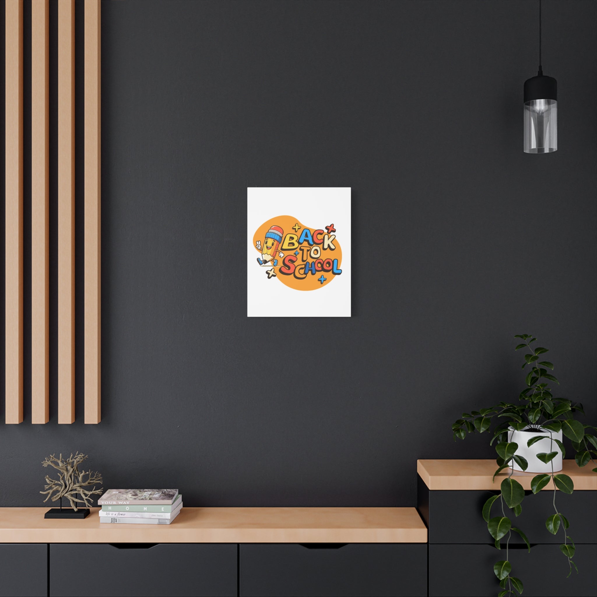 Back to School Canvas Wall Art — Cheerful Pencil Classroom Decor