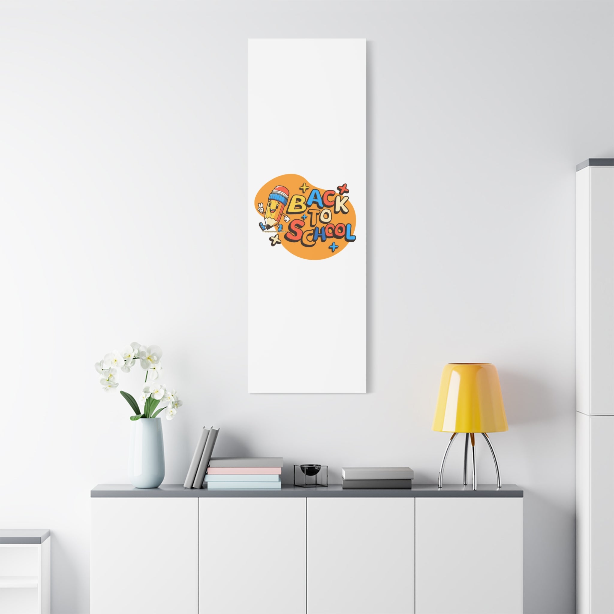 Back to School Canvas Wall Art — Cheerful Pencil Classroom Decor