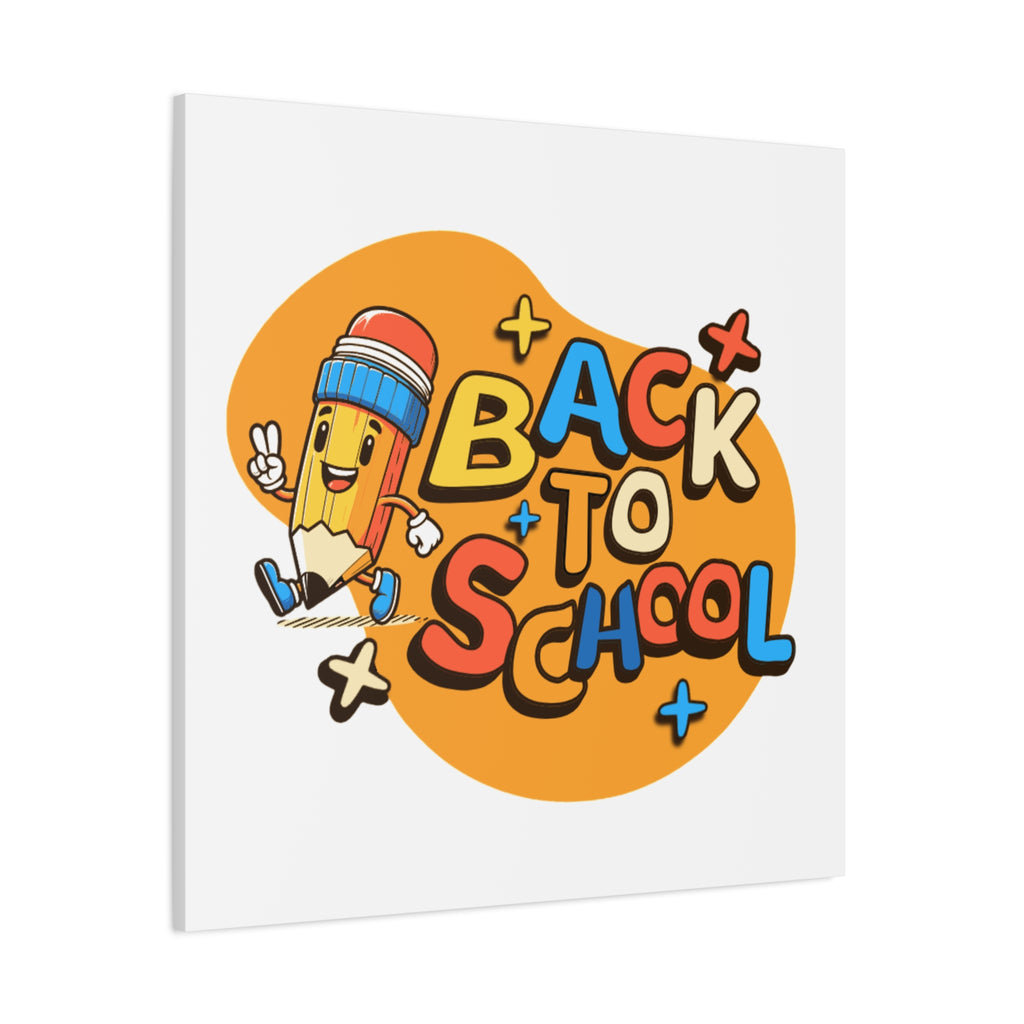 Back to School Canvas Wall Art — Cheerful Pencil Classroom Decor