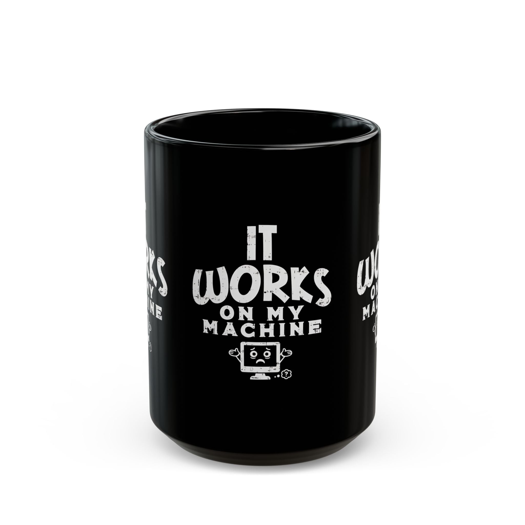 It Works On My Machine Mug | Black Ceramic Programmer Coffee Cup