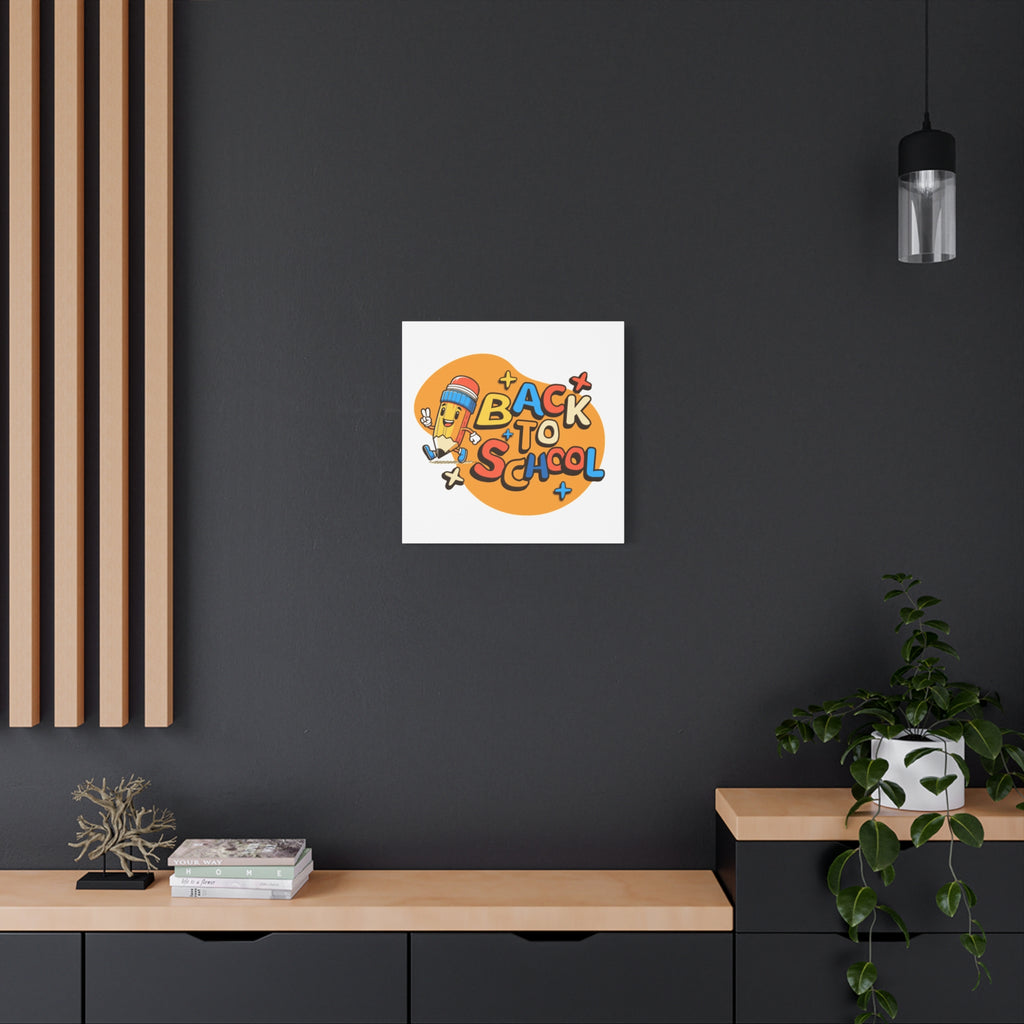 Back to School Canvas Wall Art — Cheerful Pencil Classroom Decor