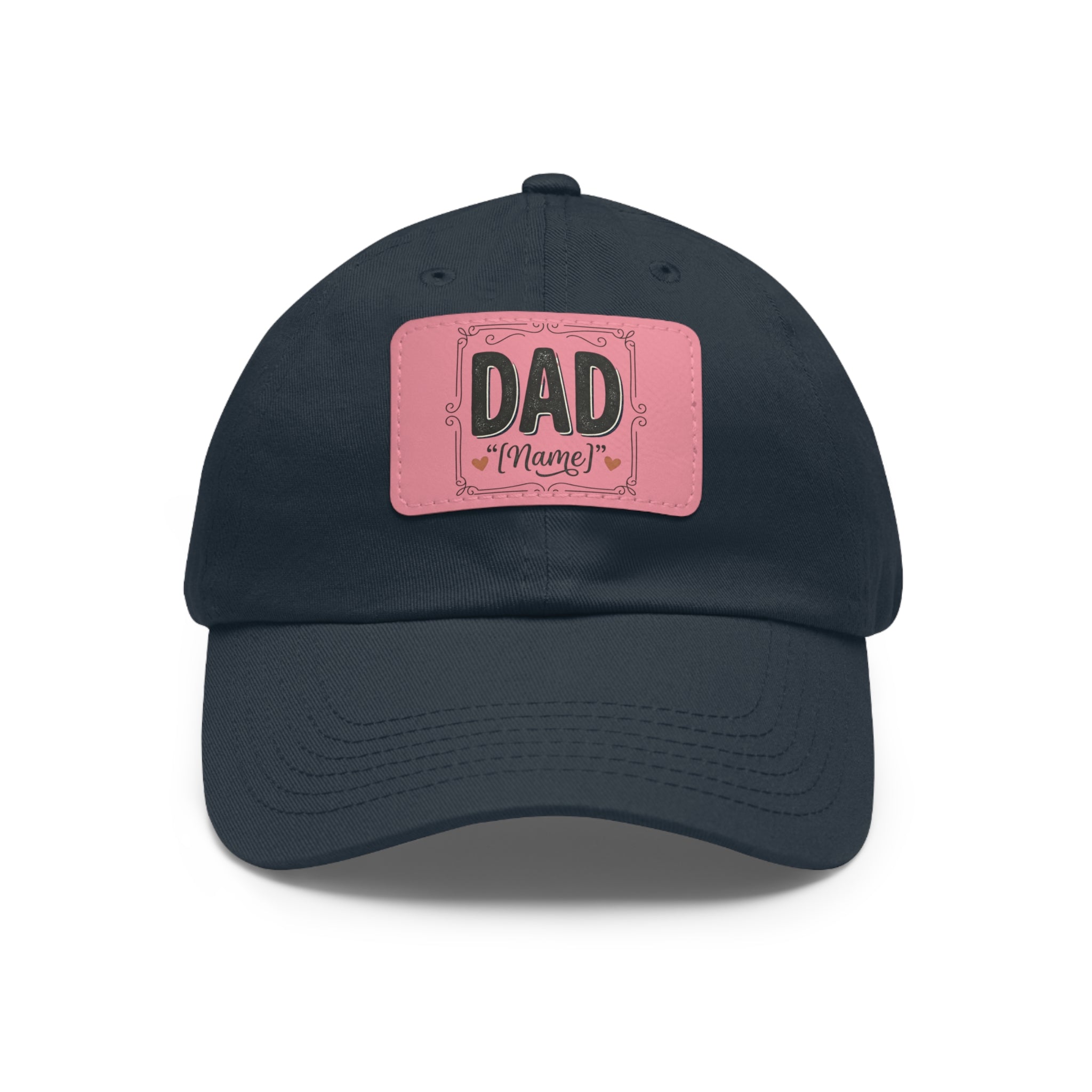 Personalized "Dad" Leather Patch Dad Hat — Custom Father's Day Cap