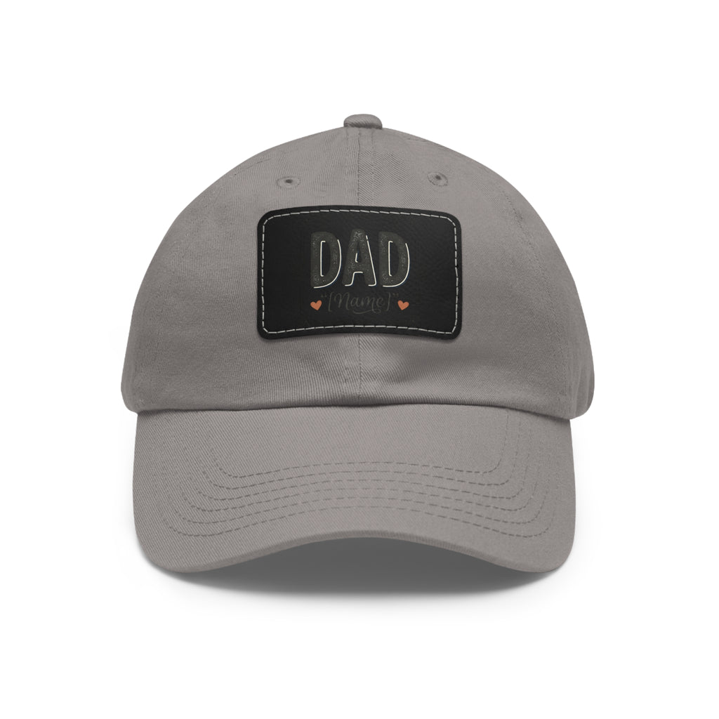 Personalized "Dad" Leather Patch Dad Hat — Custom Father's Day Cap