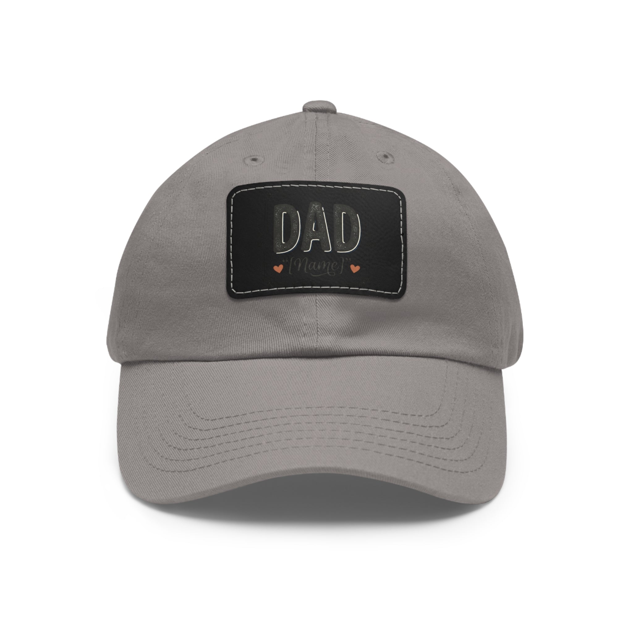 Personalized "Dad" Leather Patch Dad Hat — Custom Father's Day Cap