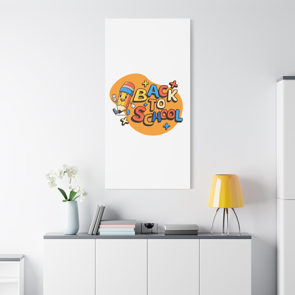 Back to School Canvas Wall Art — Cheerful Pencil Classroom Decor