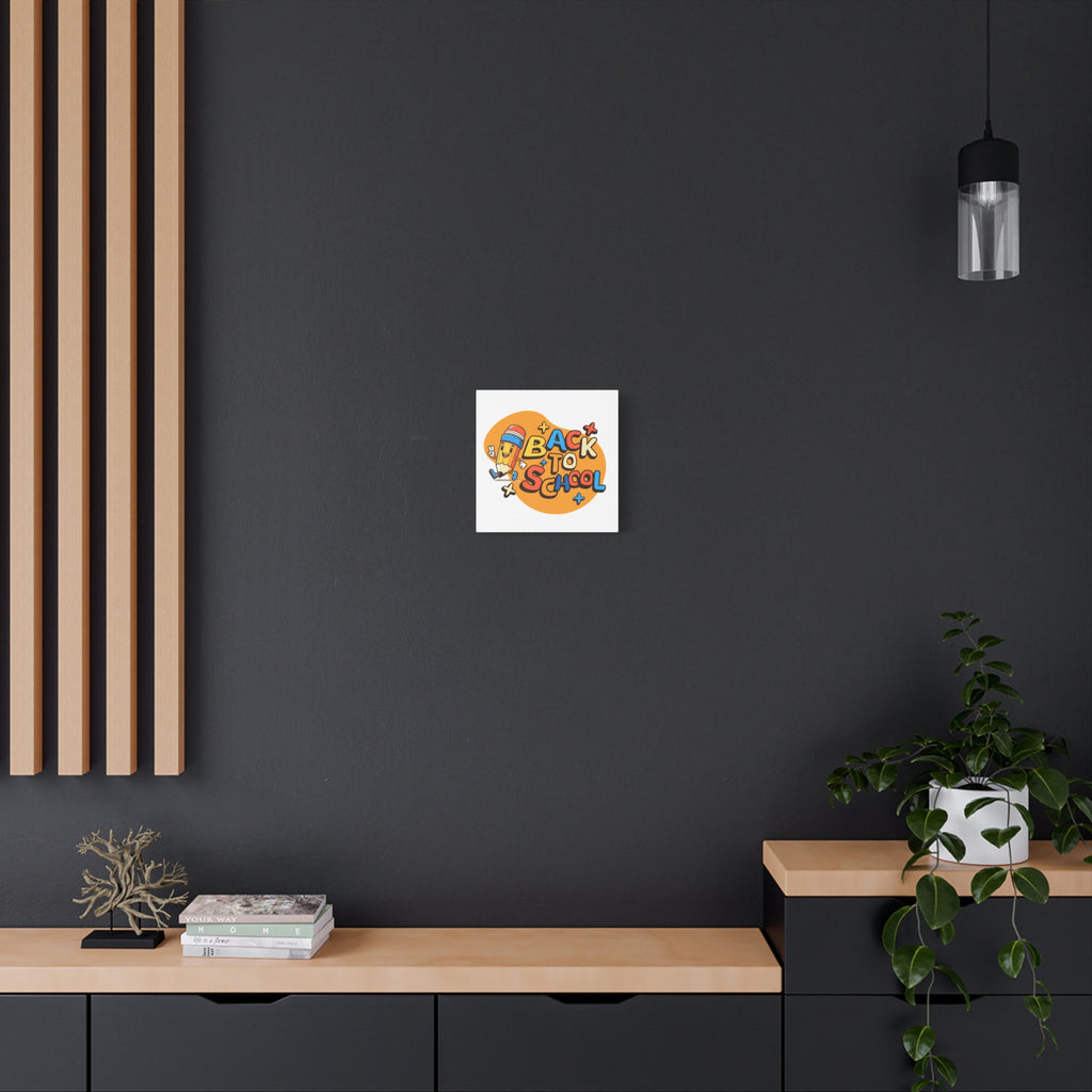 Back to School Canvas Wall Art — Cheerful Pencil Classroom Decor