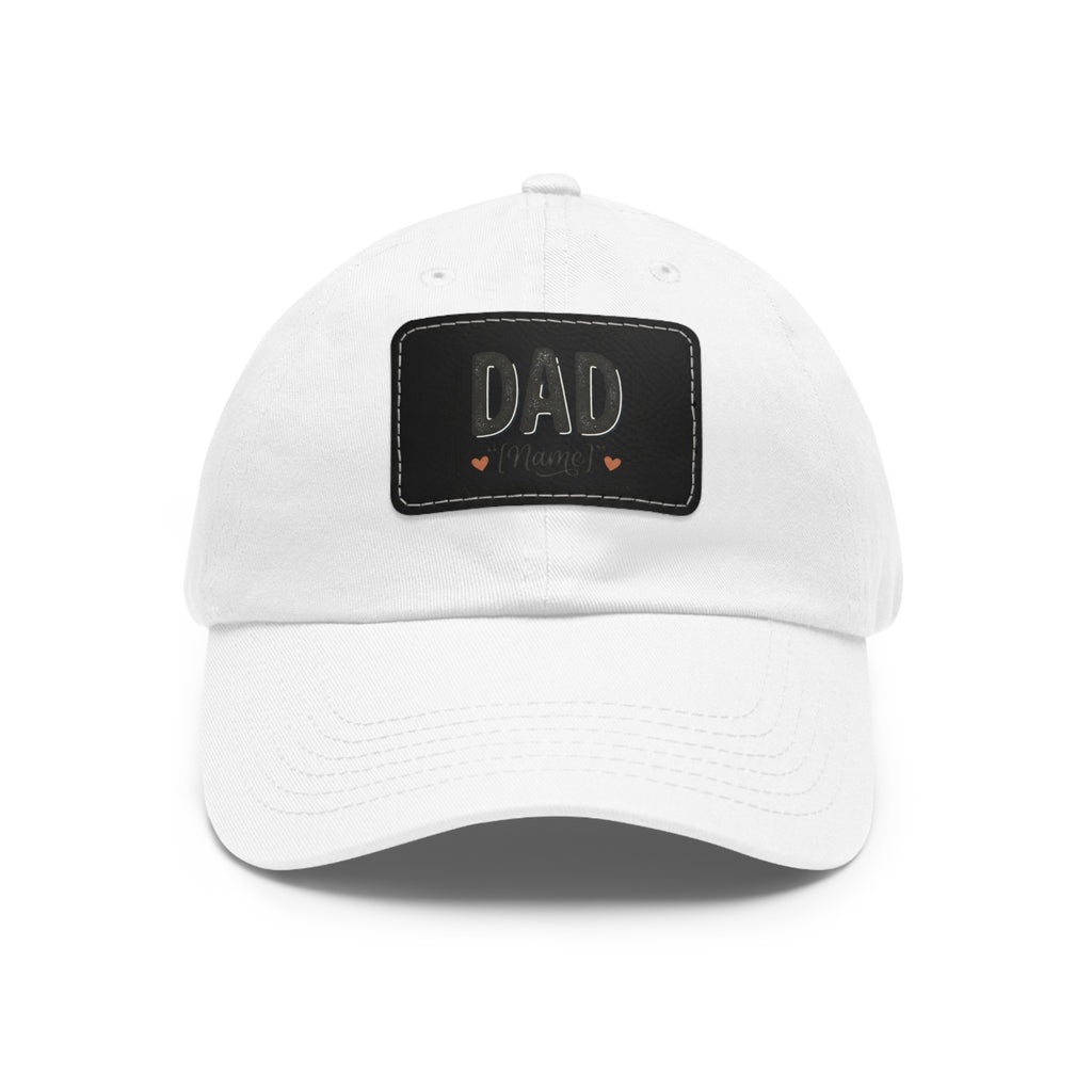 Personalized "Dad" Leather Patch Dad Hat — Custom Father's Day Cap