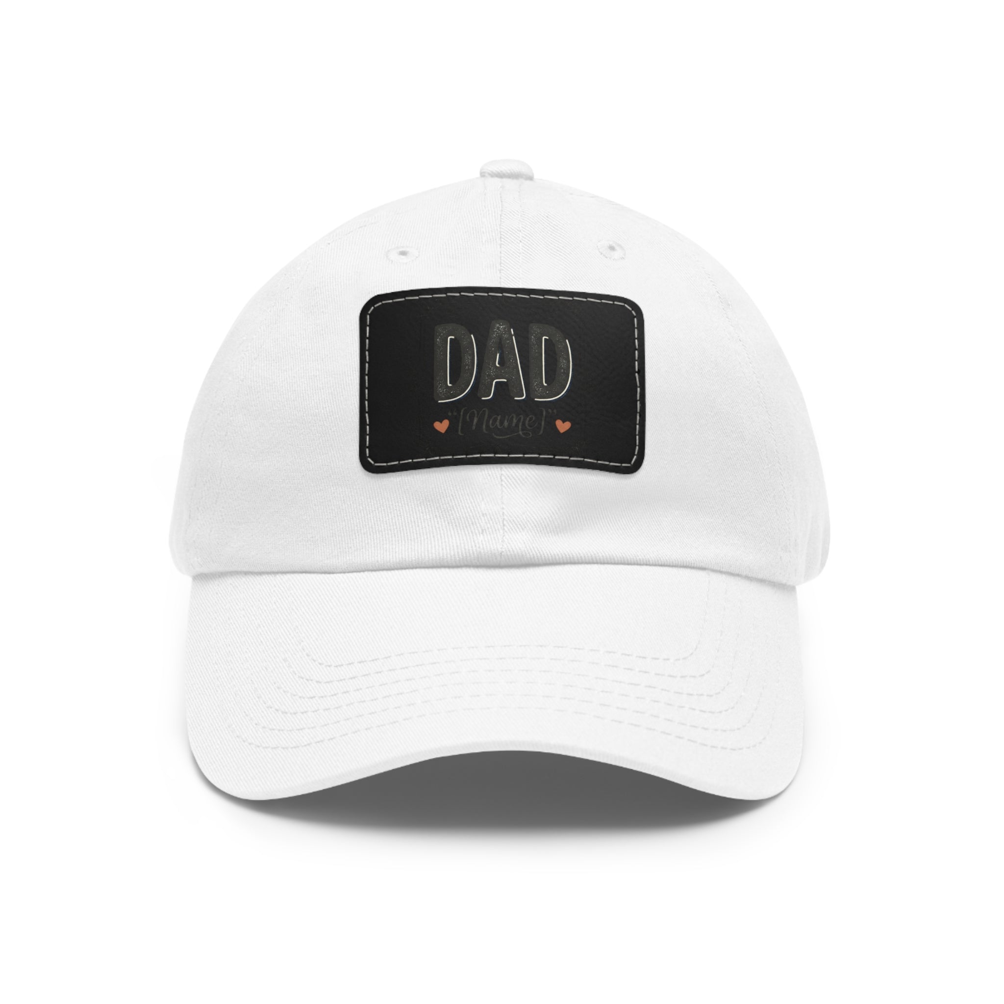 Personalized "Dad" Leather Patch Dad Hat — Custom Father's Day Cap