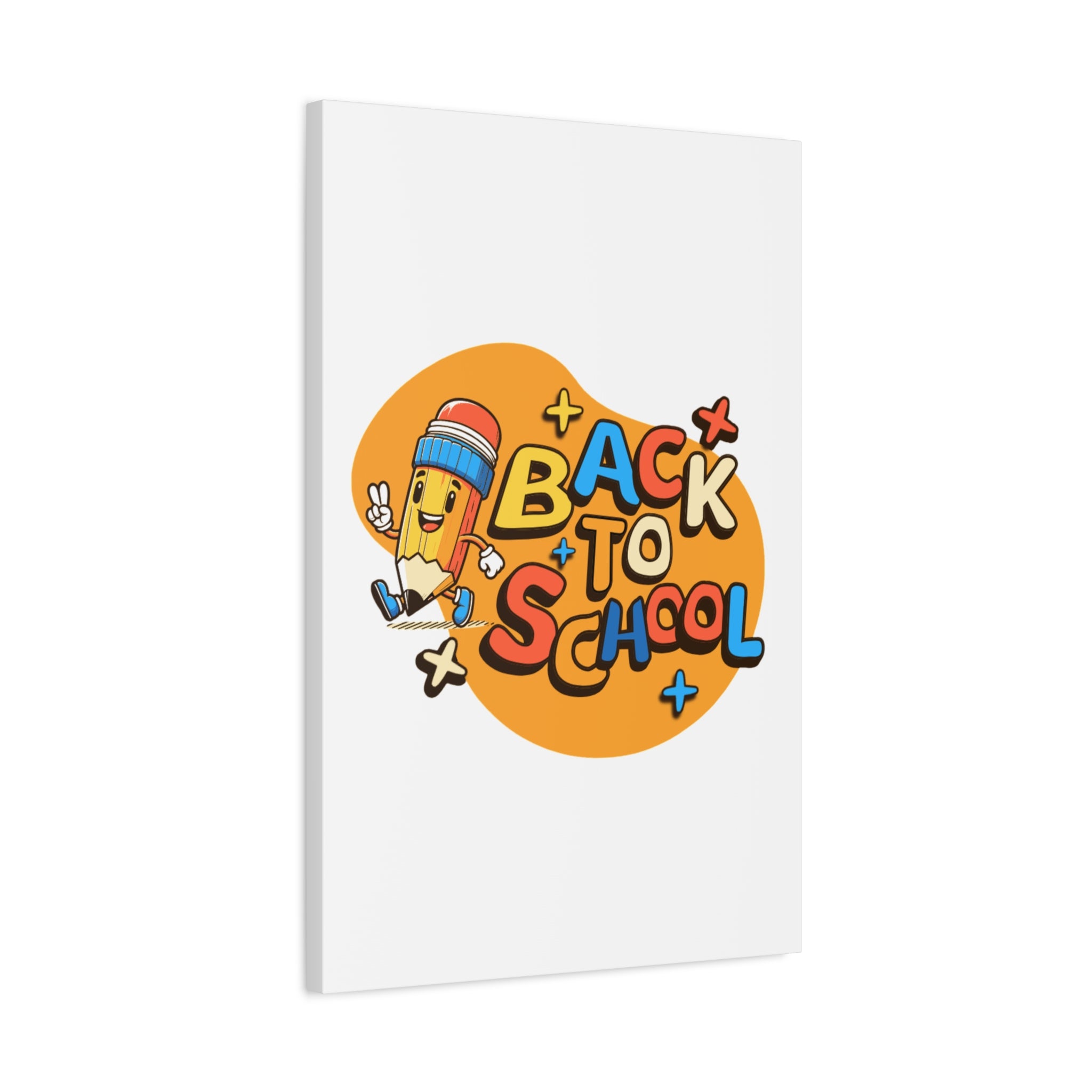 Back to School Canvas Wall Art — Cheerful Pencil Classroom Decor