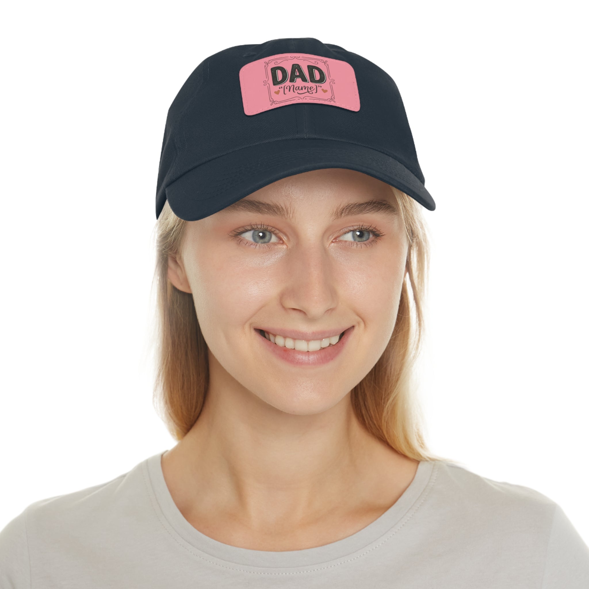 Personalized "Dad" Leather Patch Dad Hat — Custom Father's Day Cap