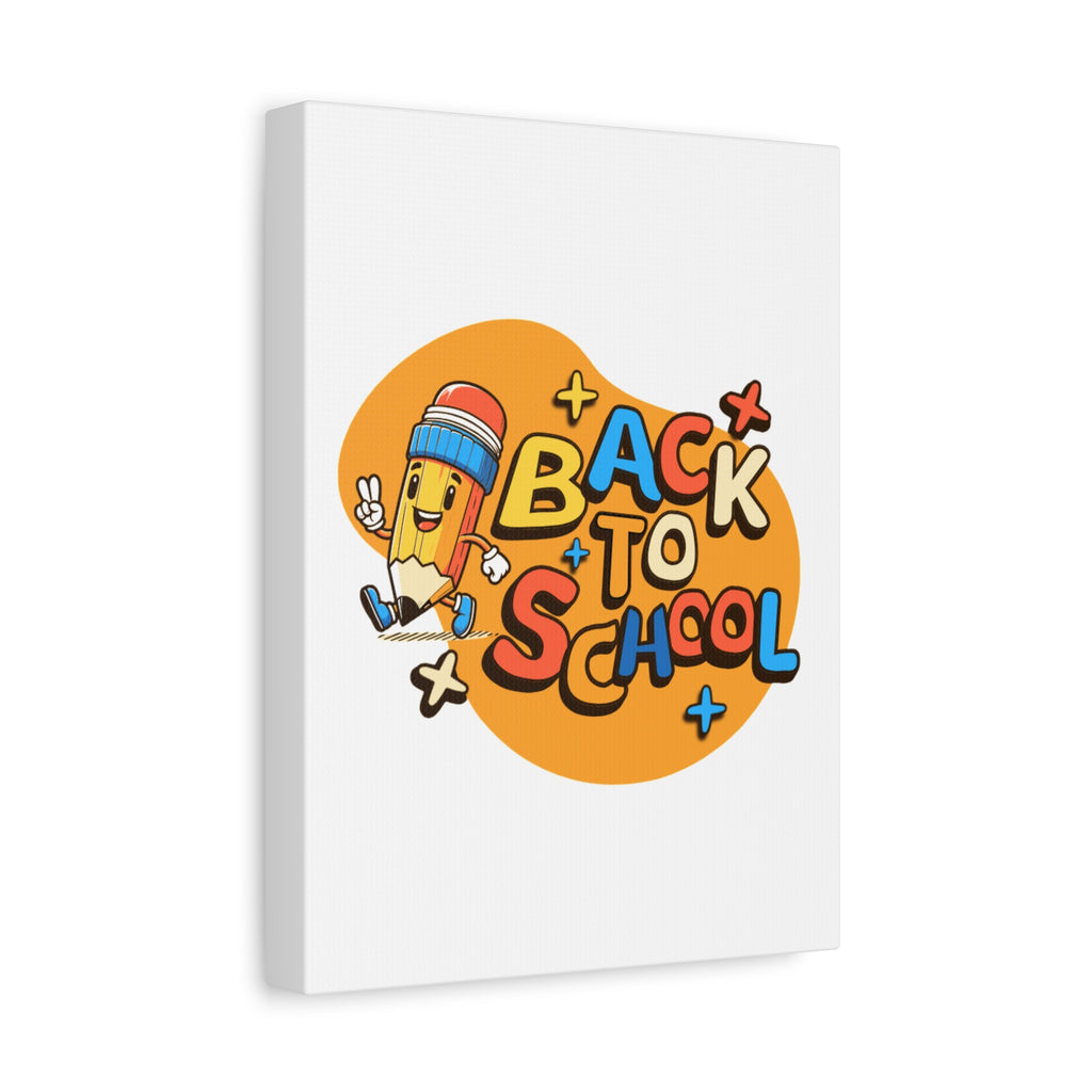 Back to School Canvas Wall Art — Cheerful Pencil Classroom Decor