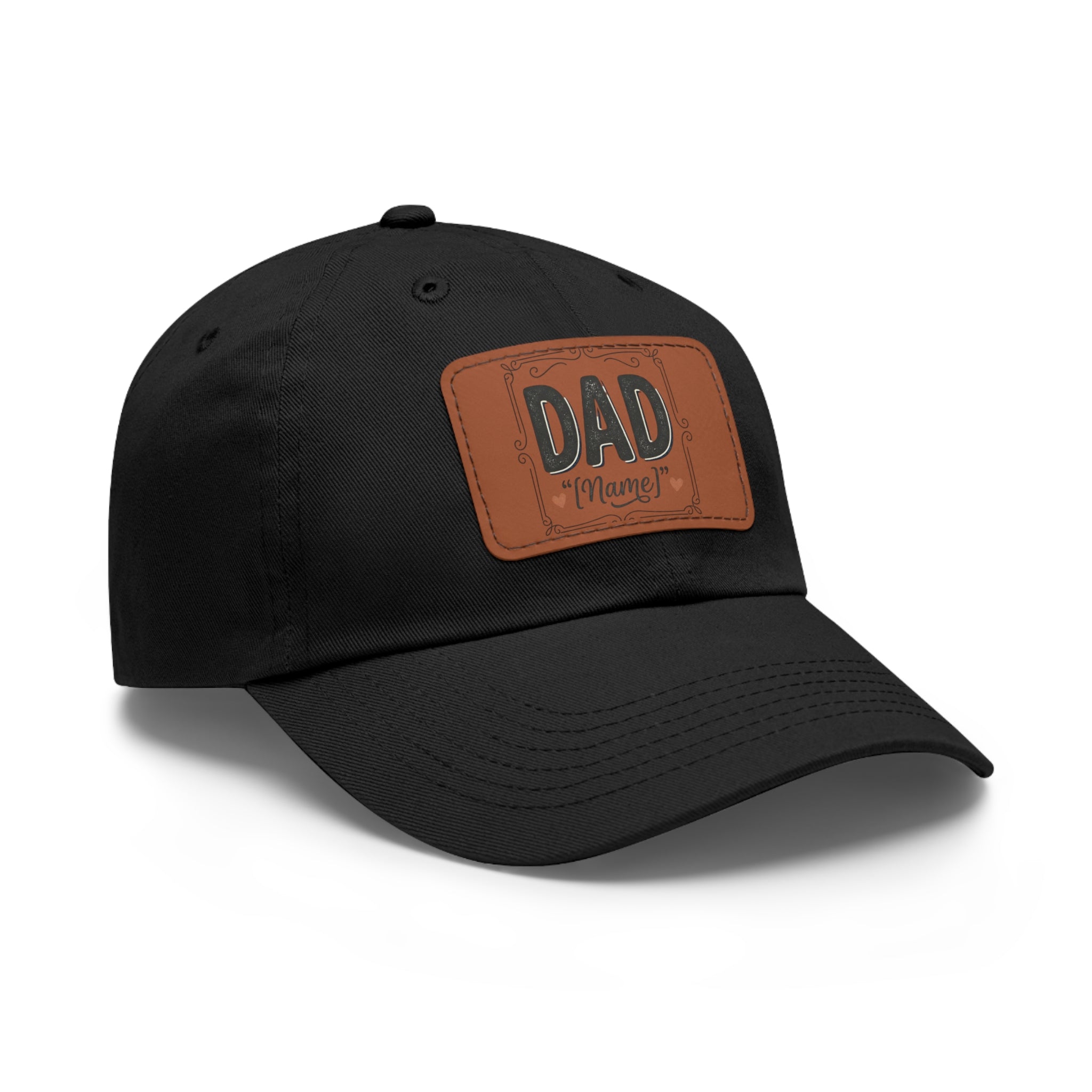 Personalized "Dad" Leather Patch Dad Hat — Custom Father's Day Cap