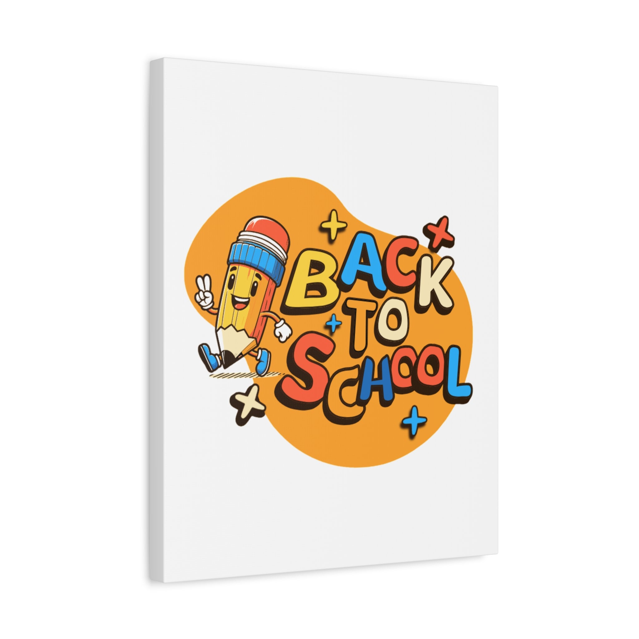 Back to School Canvas Wall Art — Cheerful Pencil Classroom Decor
