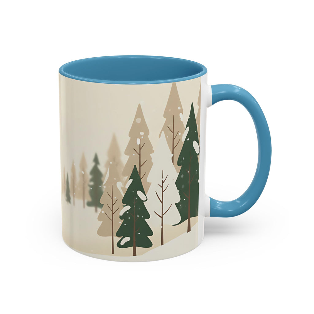 Minimal Winter Forest Accent Mug | Holiday Coffee Cup