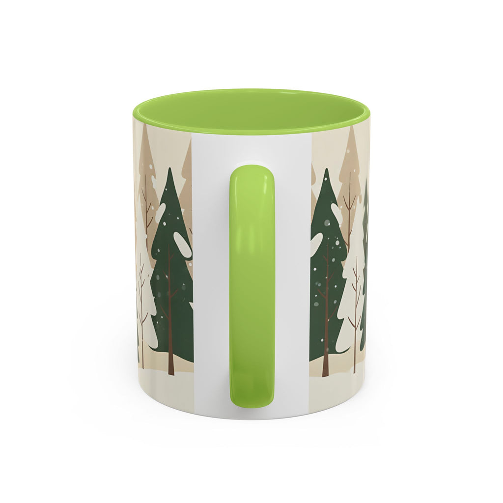 Minimal Winter Forest Accent Mug | Holiday Coffee Cup