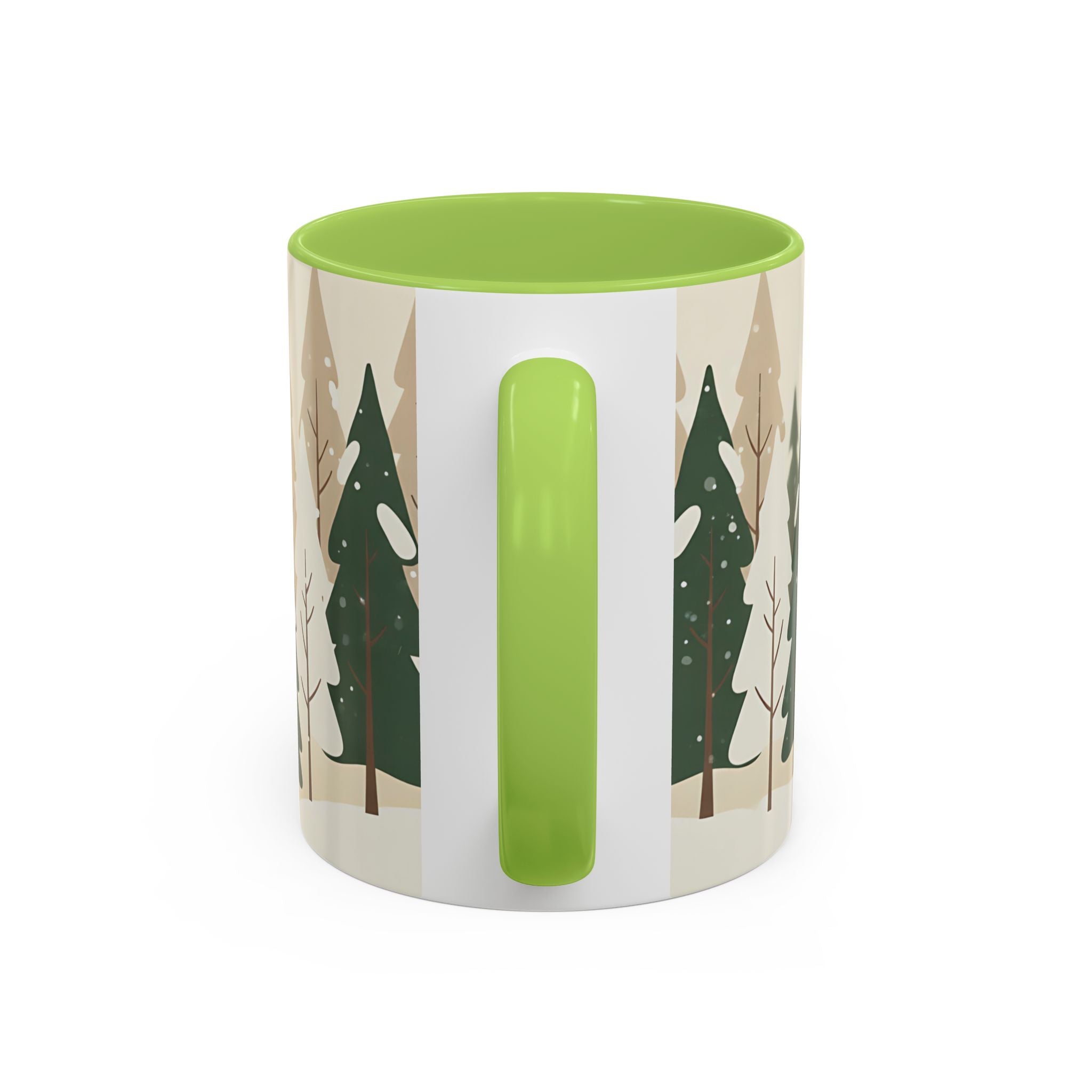 Minimal Winter Forest Accent Mug | Holiday Coffee Cup