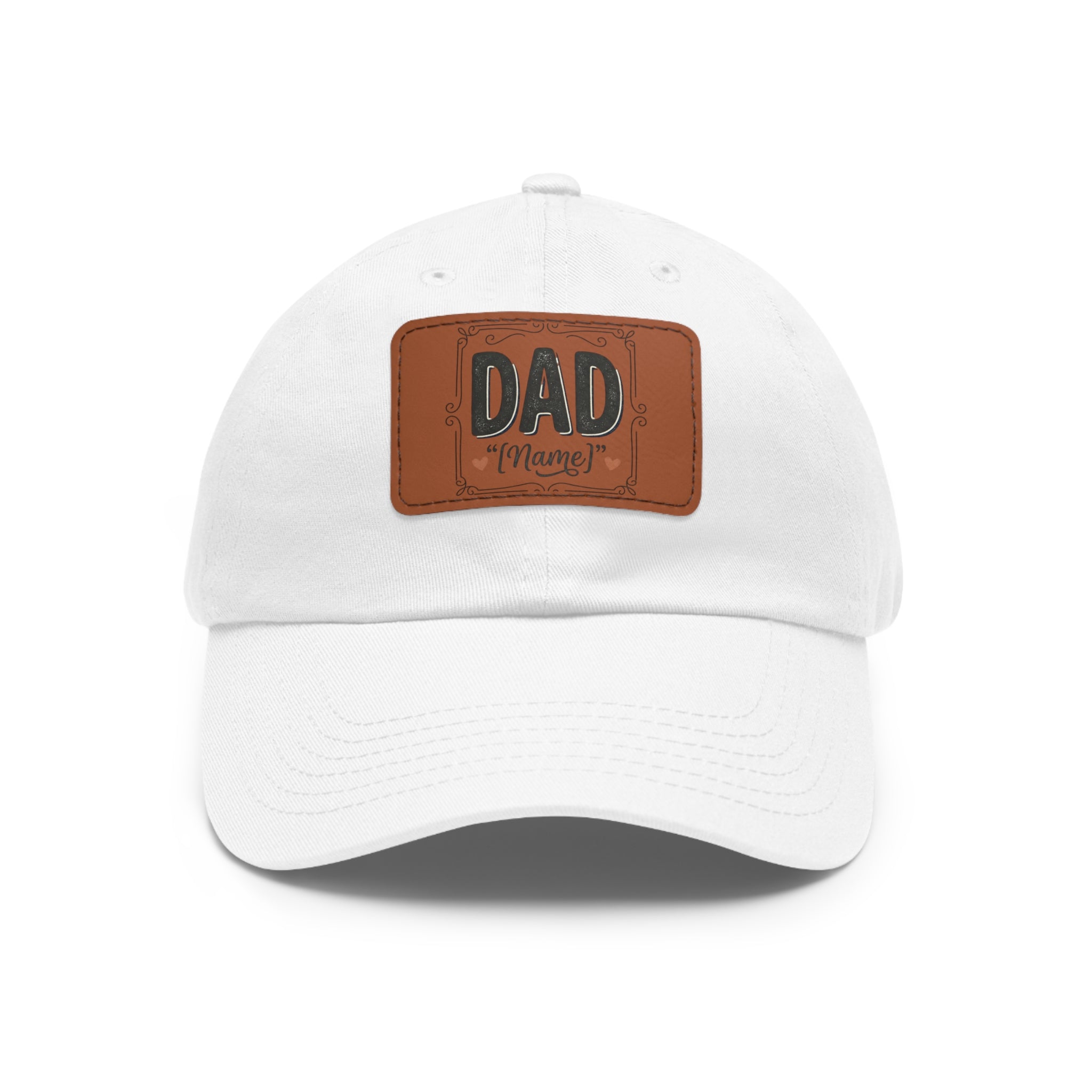 Personalized "Dad" Leather Patch Dad Hat — Custom Father's Day Cap