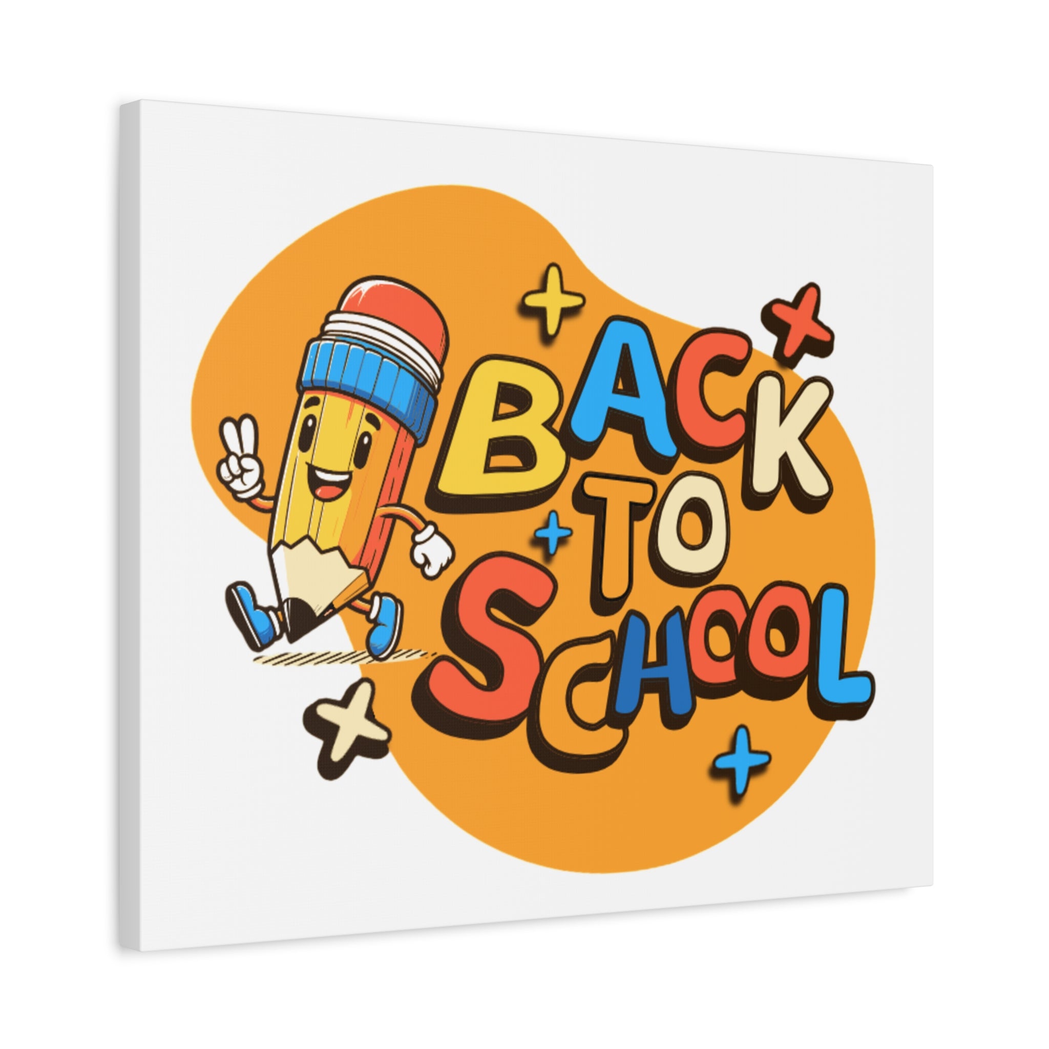 Back to School Canvas Wall Art — Cheerful Pencil Classroom Decor