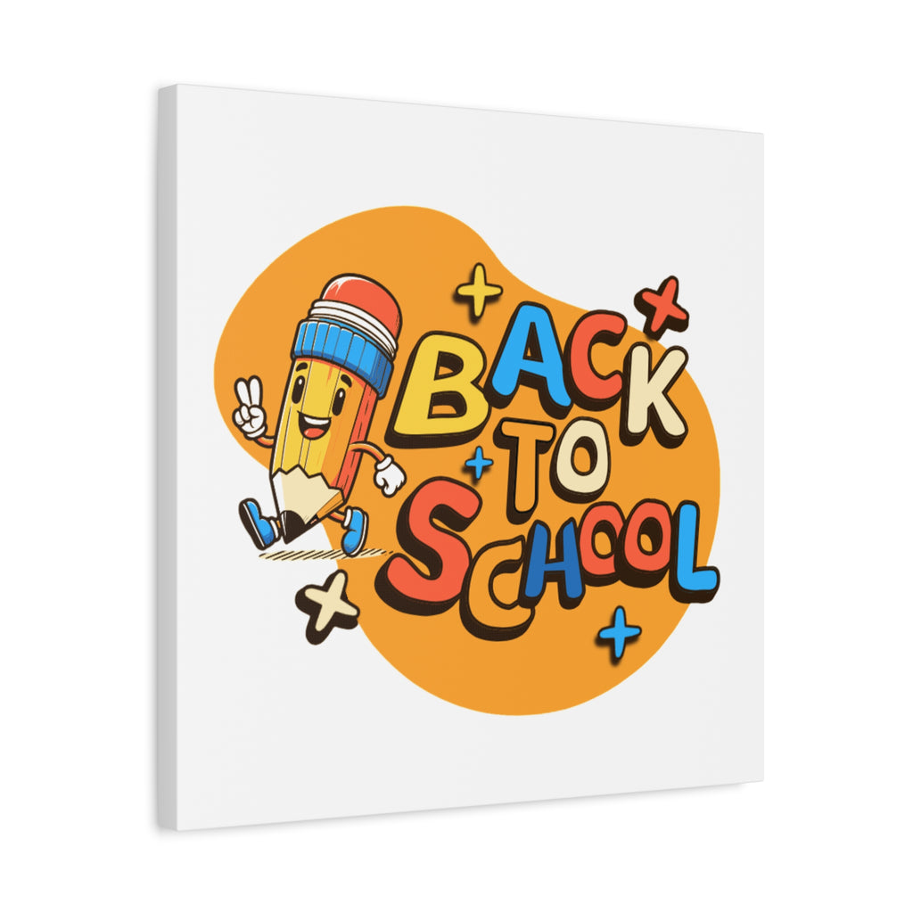Back to School Canvas Wall Art — Cheerful Pencil Classroom Decor