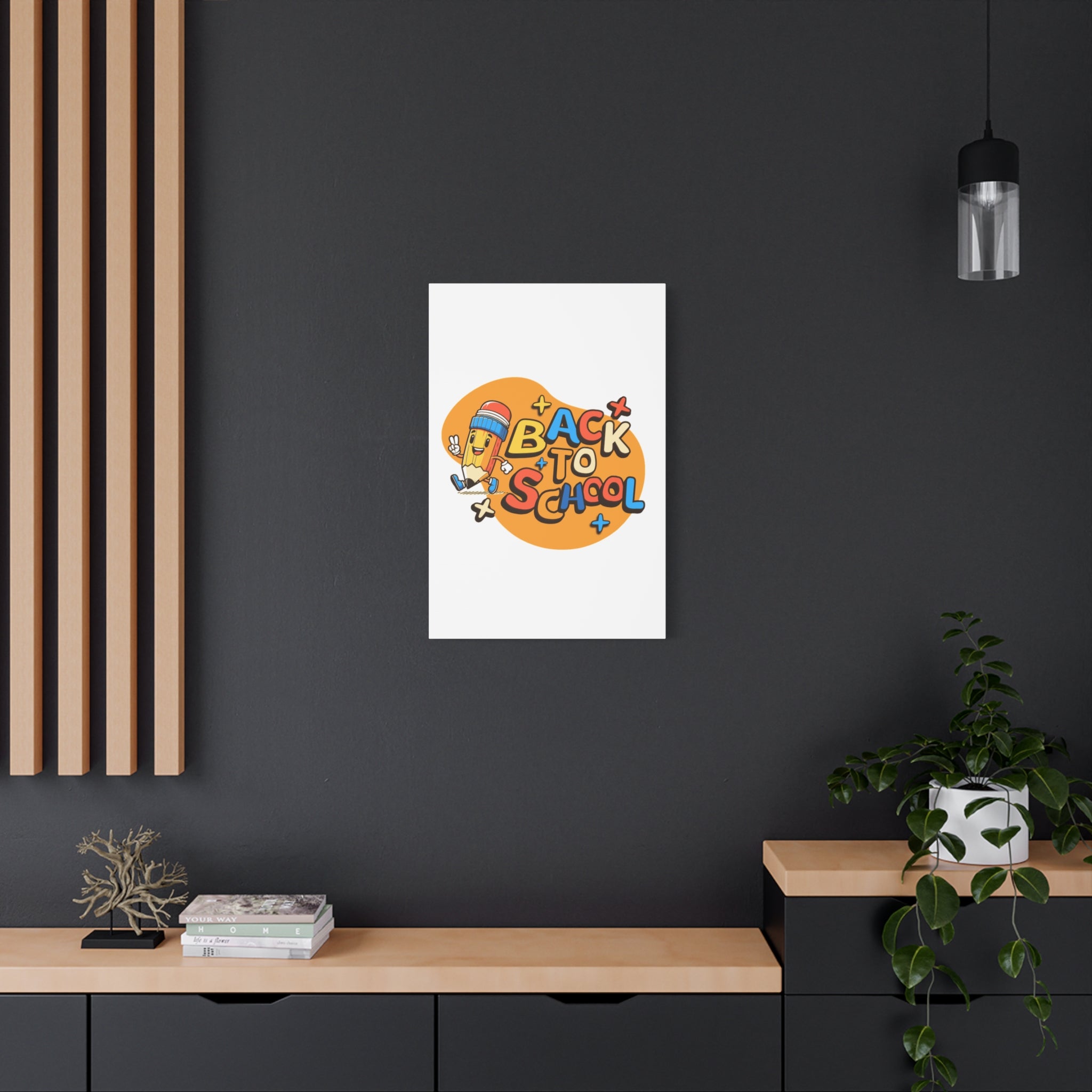 Back to School Canvas Wall Art — Cheerful Pencil Classroom Decor