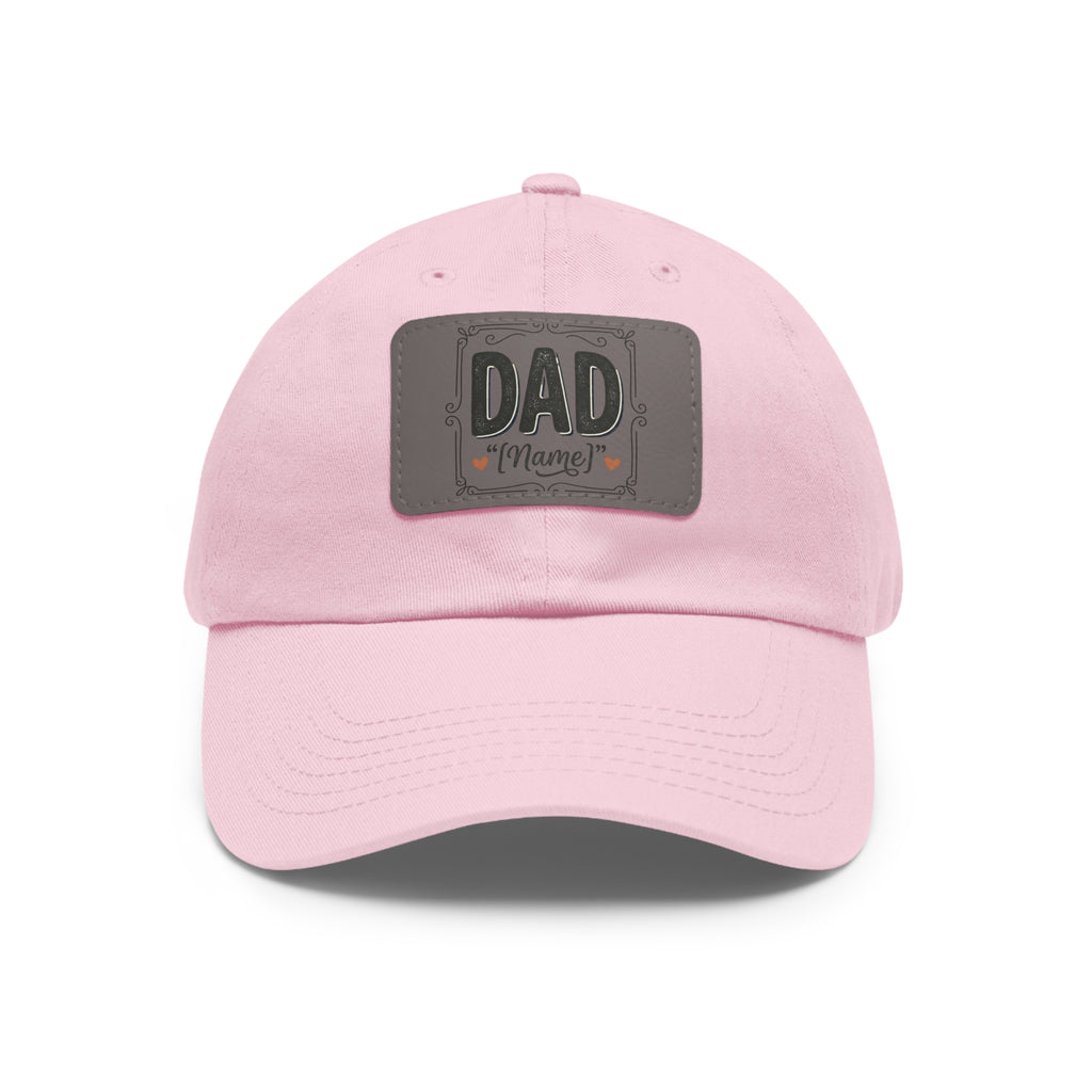 Personalized "Dad" Leather Patch Dad Hat — Custom Father's Day Cap