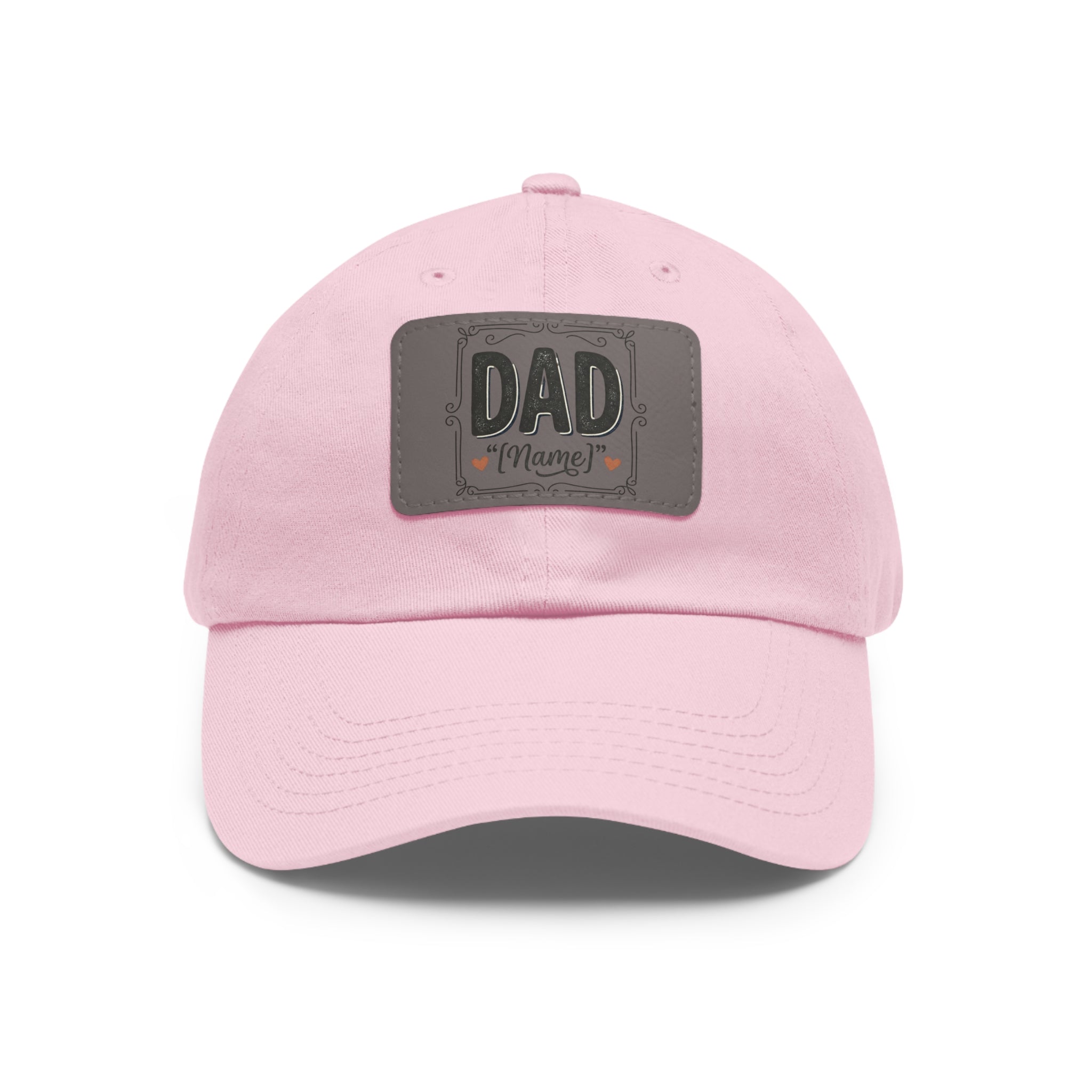 Personalized "Dad" Leather Patch Dad Hat — Custom Father's Day Cap