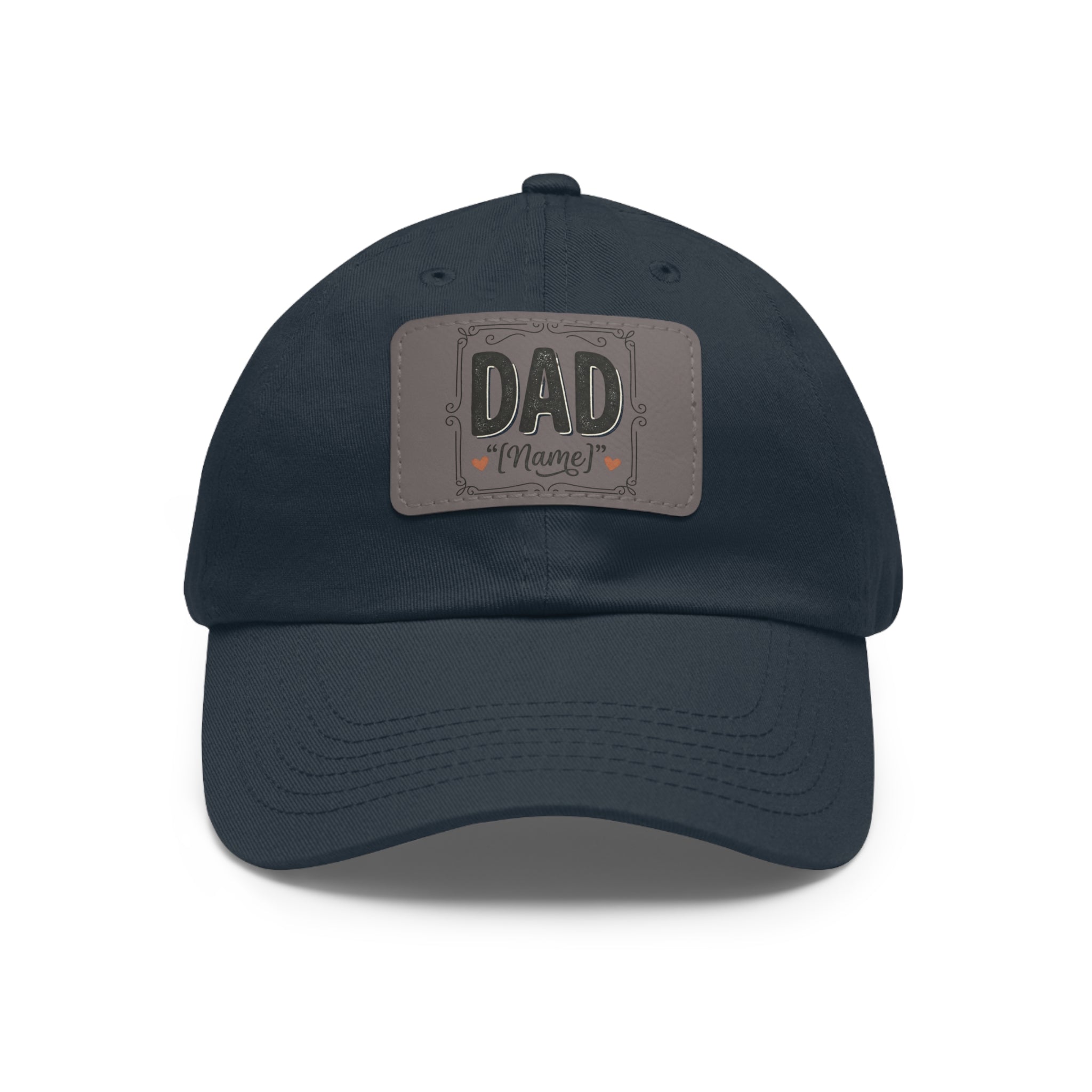 Personalized "Dad" Leather Patch Dad Hat — Custom Father's Day Cap
