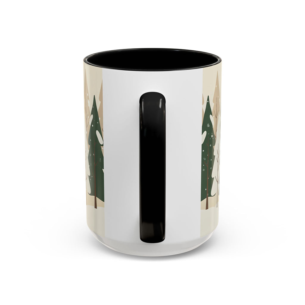 Minimal Winter Forest Accent Mug | Holiday Coffee Cup