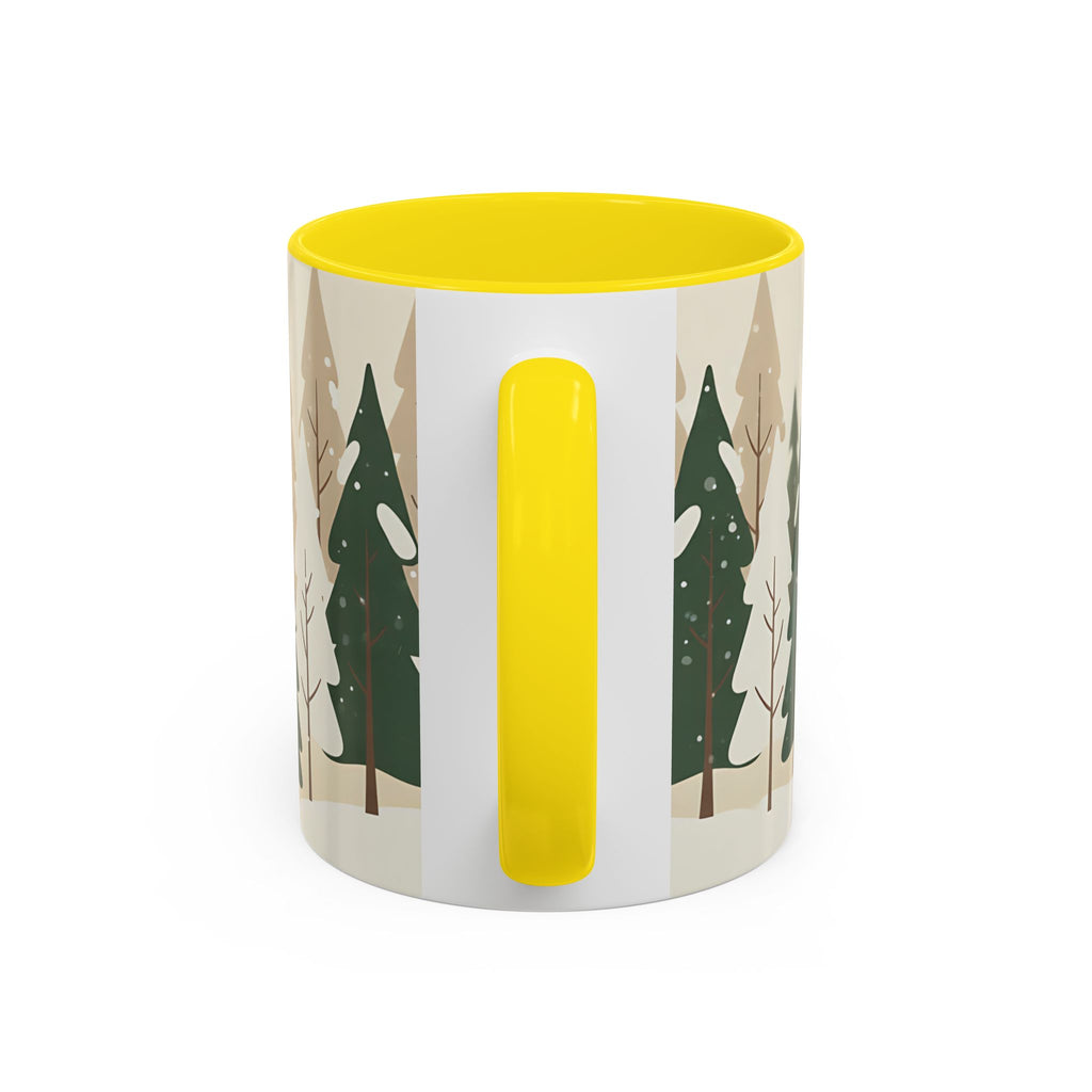 Minimal Winter Forest Accent Mug | Holiday Coffee Cup