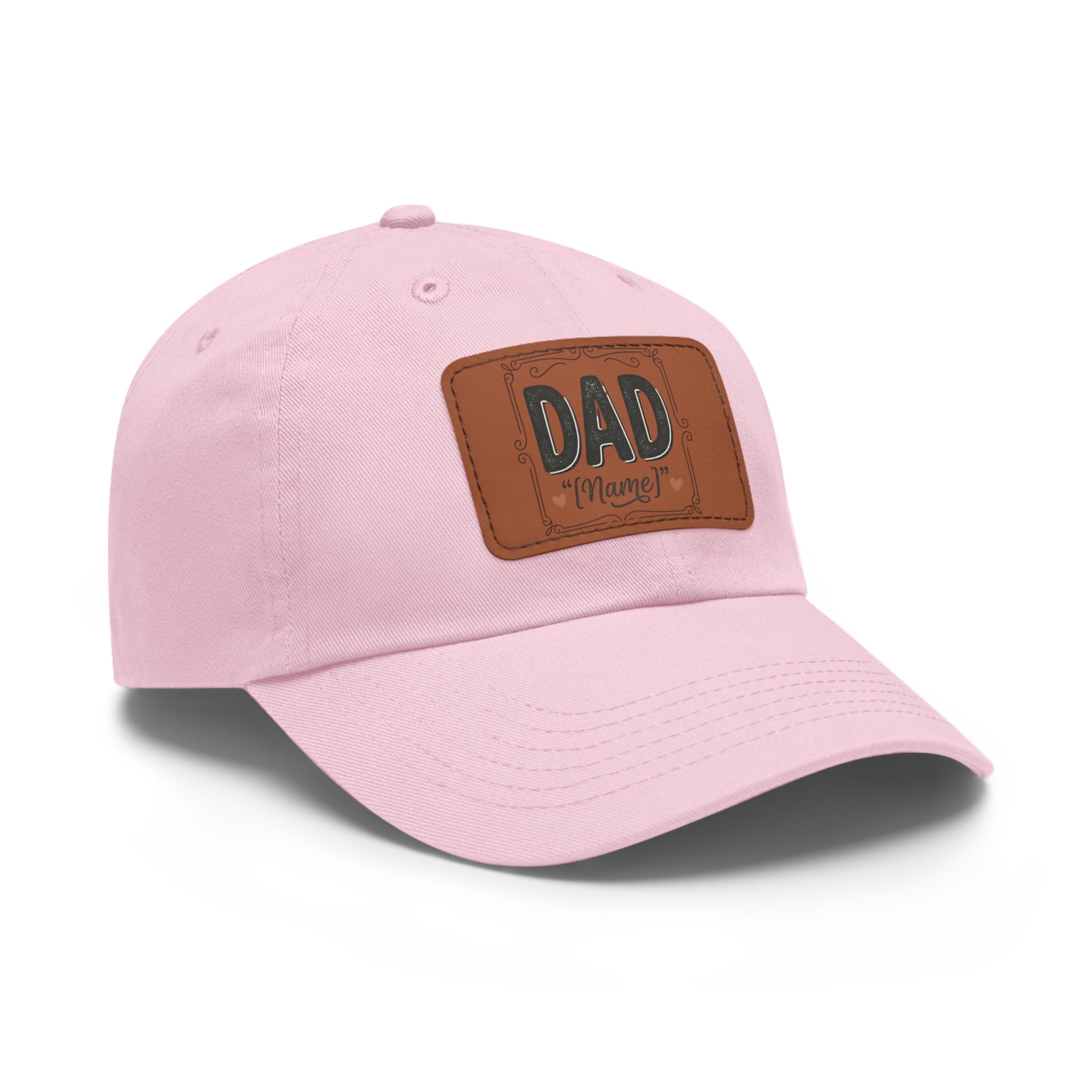 Personalized "Dad" Leather Patch Dad Hat — Custom Father's Day Cap