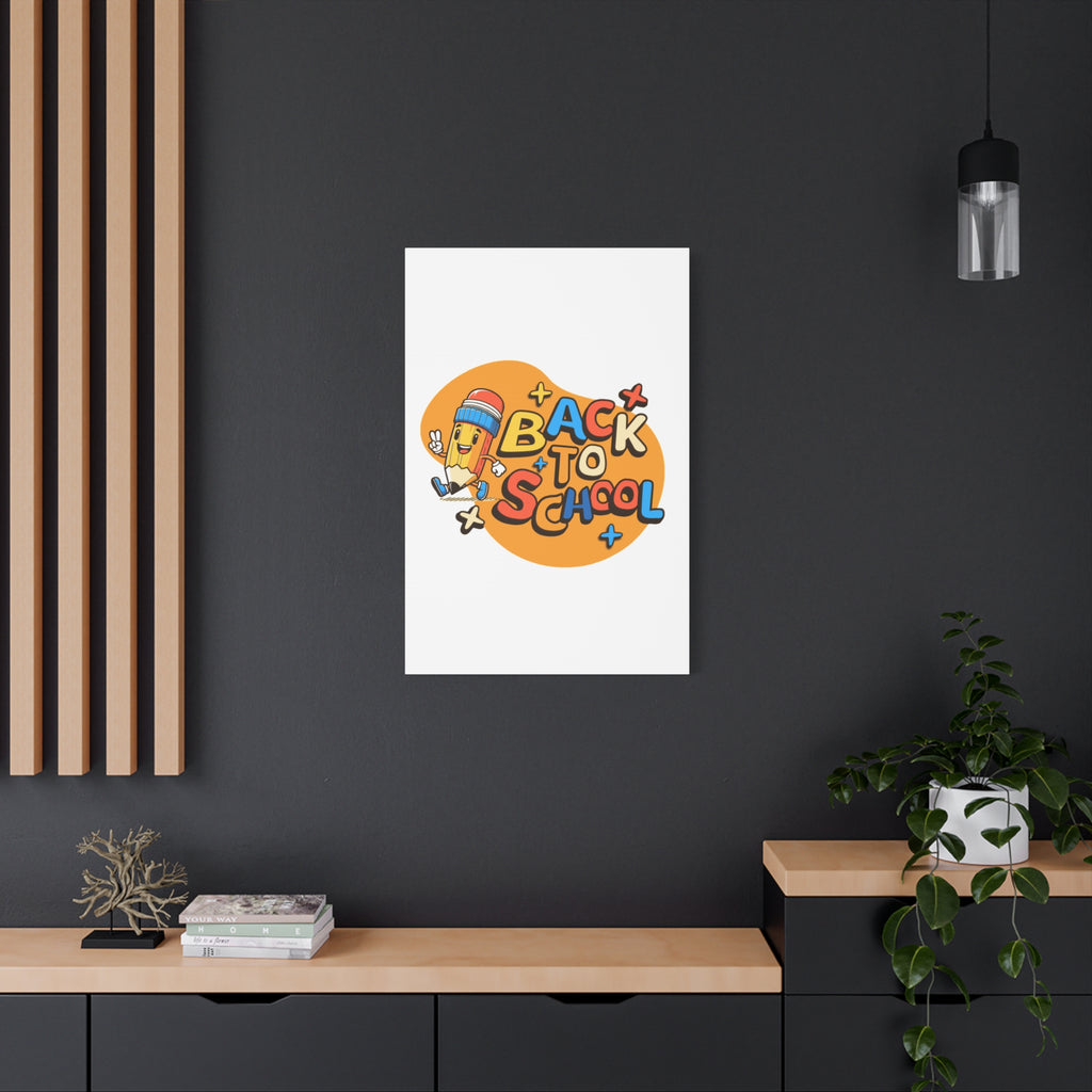 Back to School Canvas Wall Art — Cheerful Pencil Classroom Decor