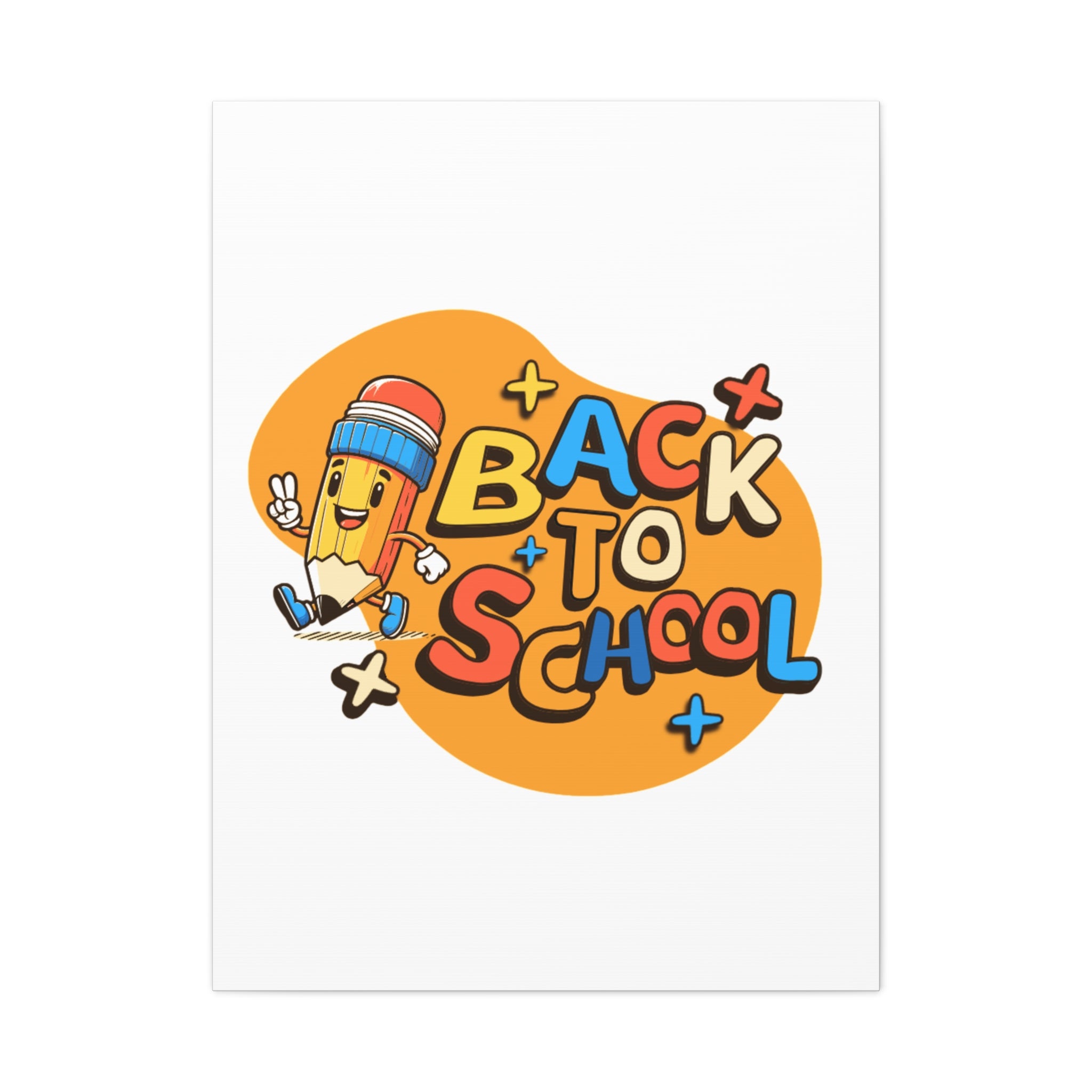 Back to School Canvas Wall Art — Cheerful Pencil Classroom Decor