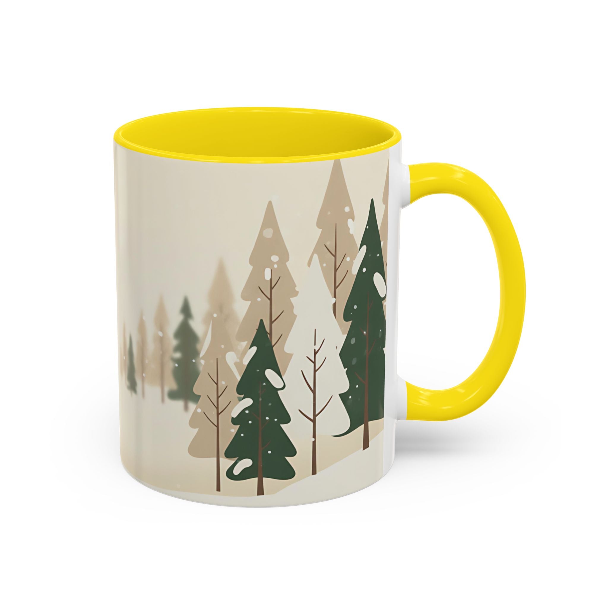 Minimal Winter Forest Accent Mug | Holiday Coffee Cup