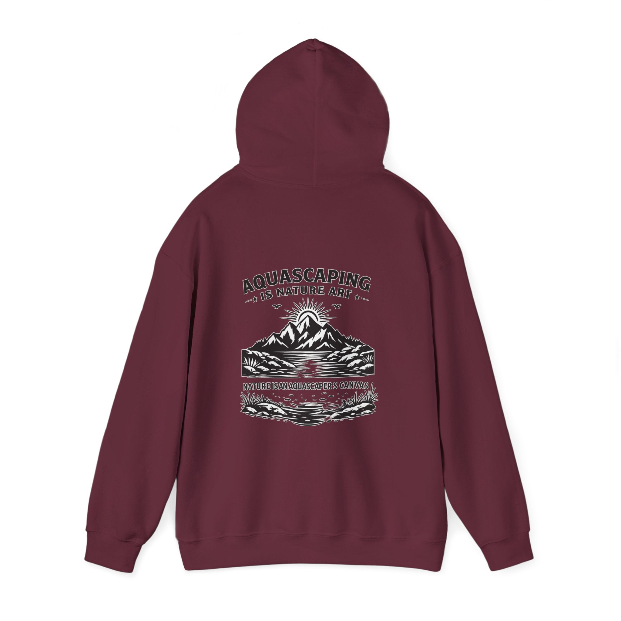 Two Side Aquascaping Mountain Hoodie — "Mountain Aquascape" Nature Aquascaping Pullover