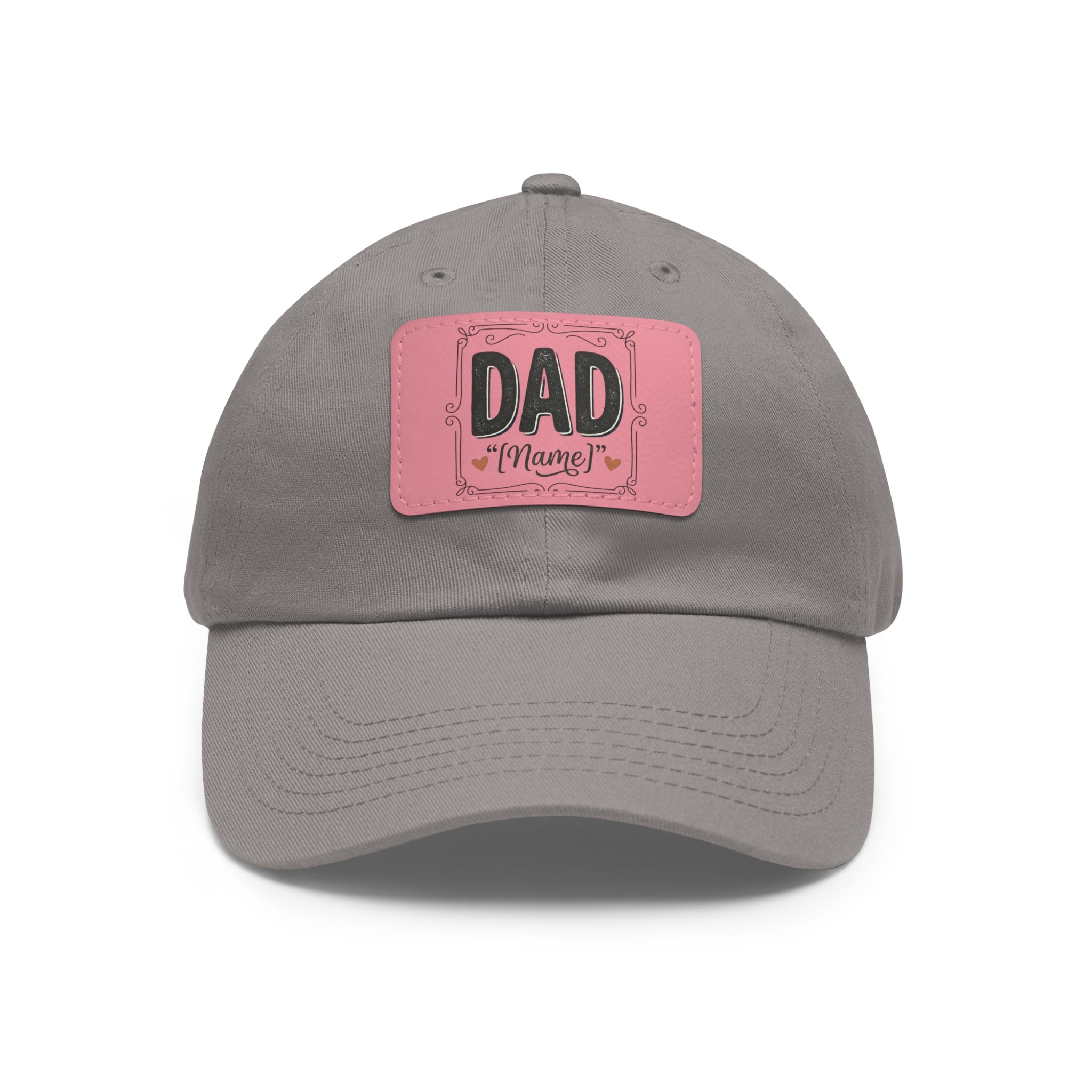Personalized "Dad" Leather Patch Dad Hat — Custom Father's Day Cap