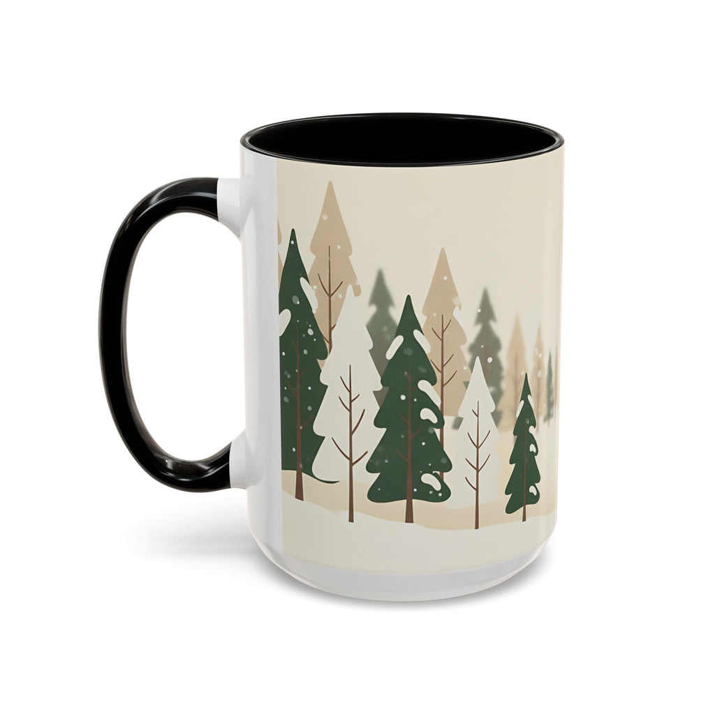 Minimal Winter Forest Accent Mug | Holiday Coffee Cup