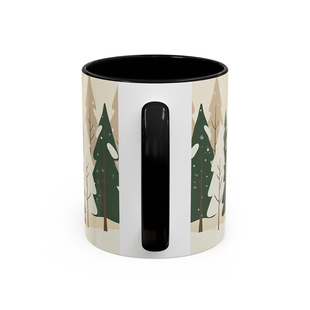 Minimal Winter Forest Accent Mug | Holiday Coffee Cup