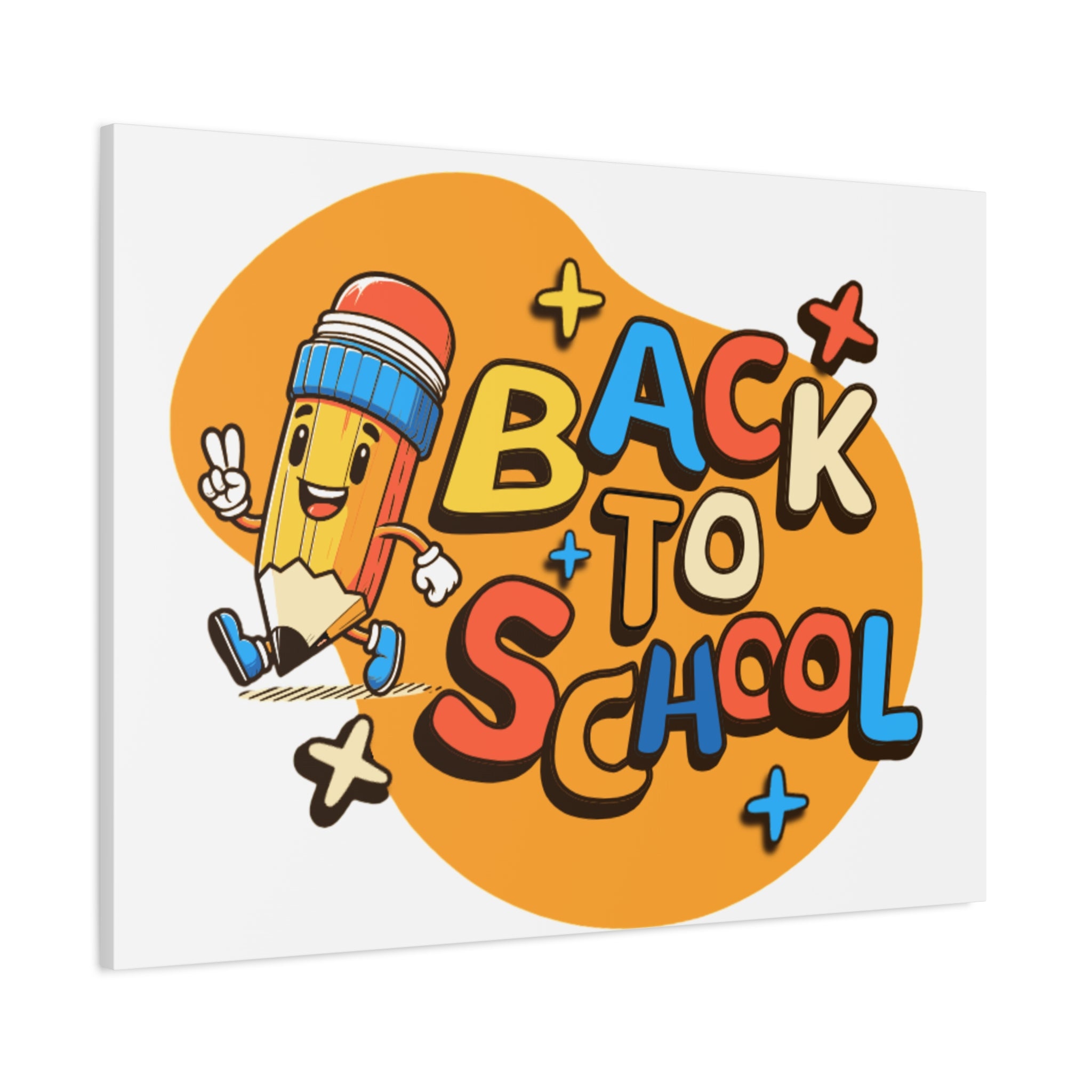 Back to School Canvas Wall Art — Cheerful Pencil Classroom Decor