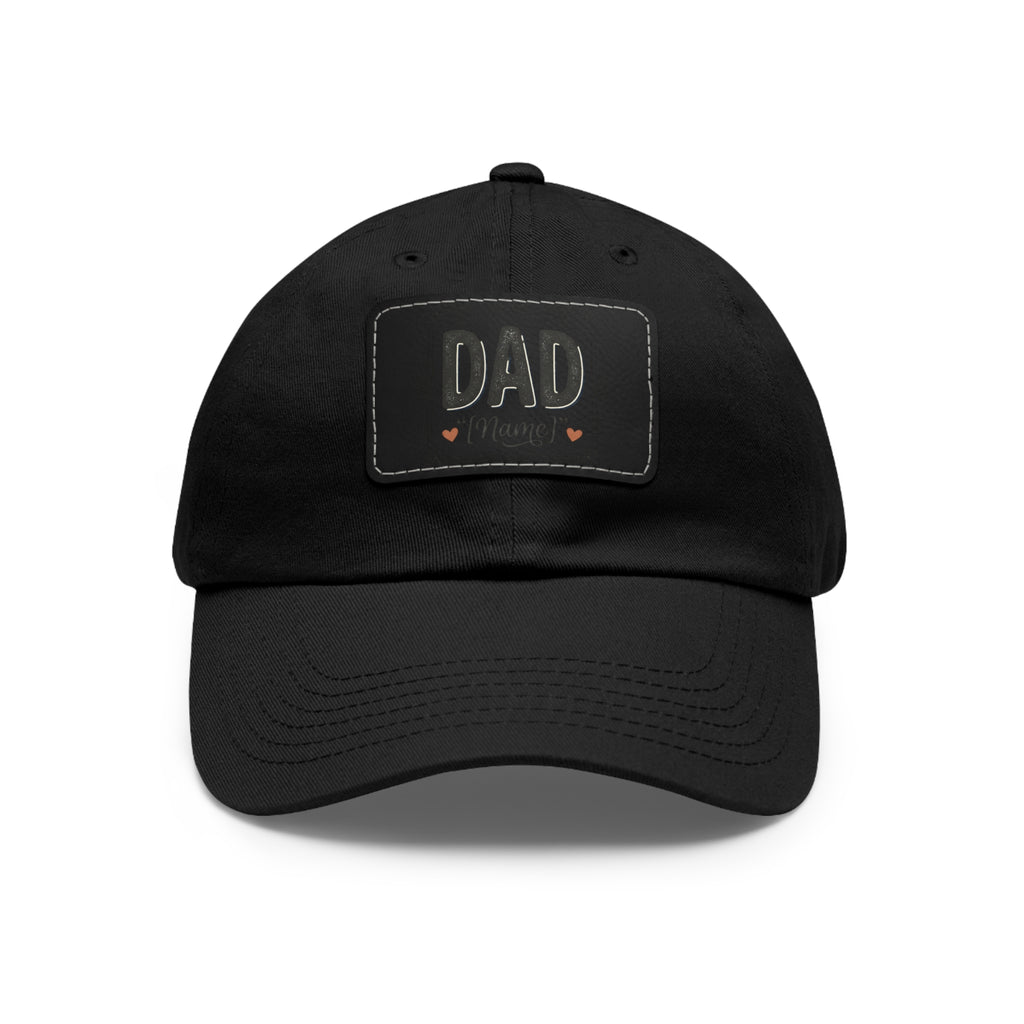 Personalized "Dad" Leather Patch Dad Hat — Custom Father's Day Cap