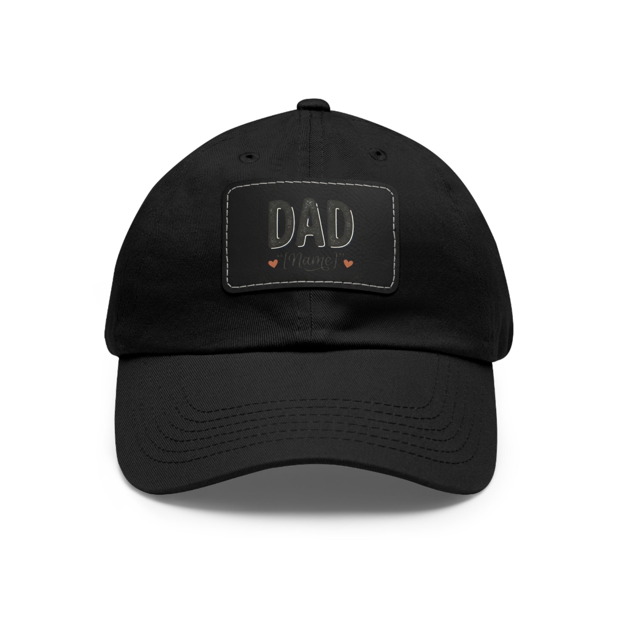 Personalized "Dad" Leather Patch Dad Hat — Custom Father's Day Cap