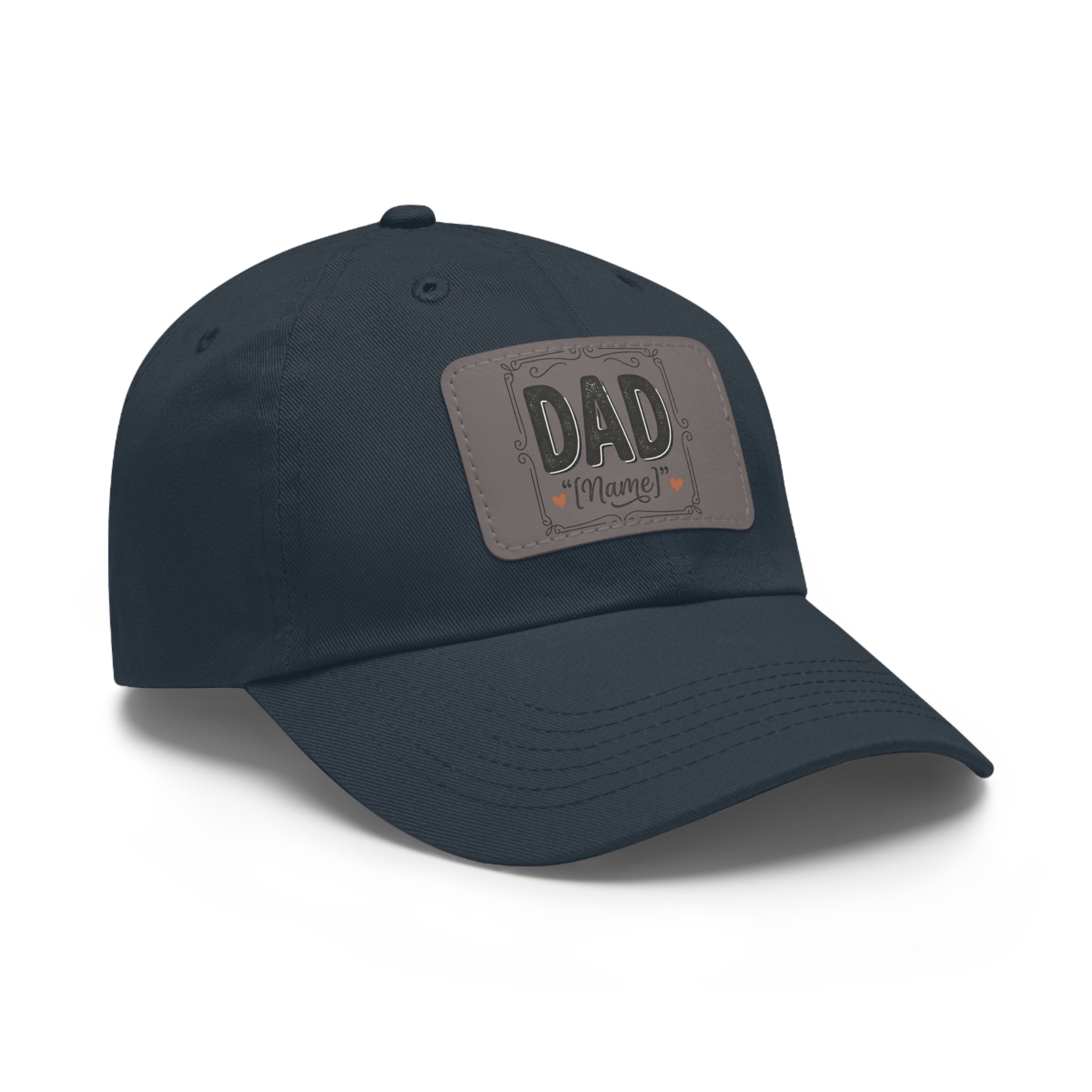Personalized "Dad" Leather Patch Dad Hat — Custom Father's Day Cap
