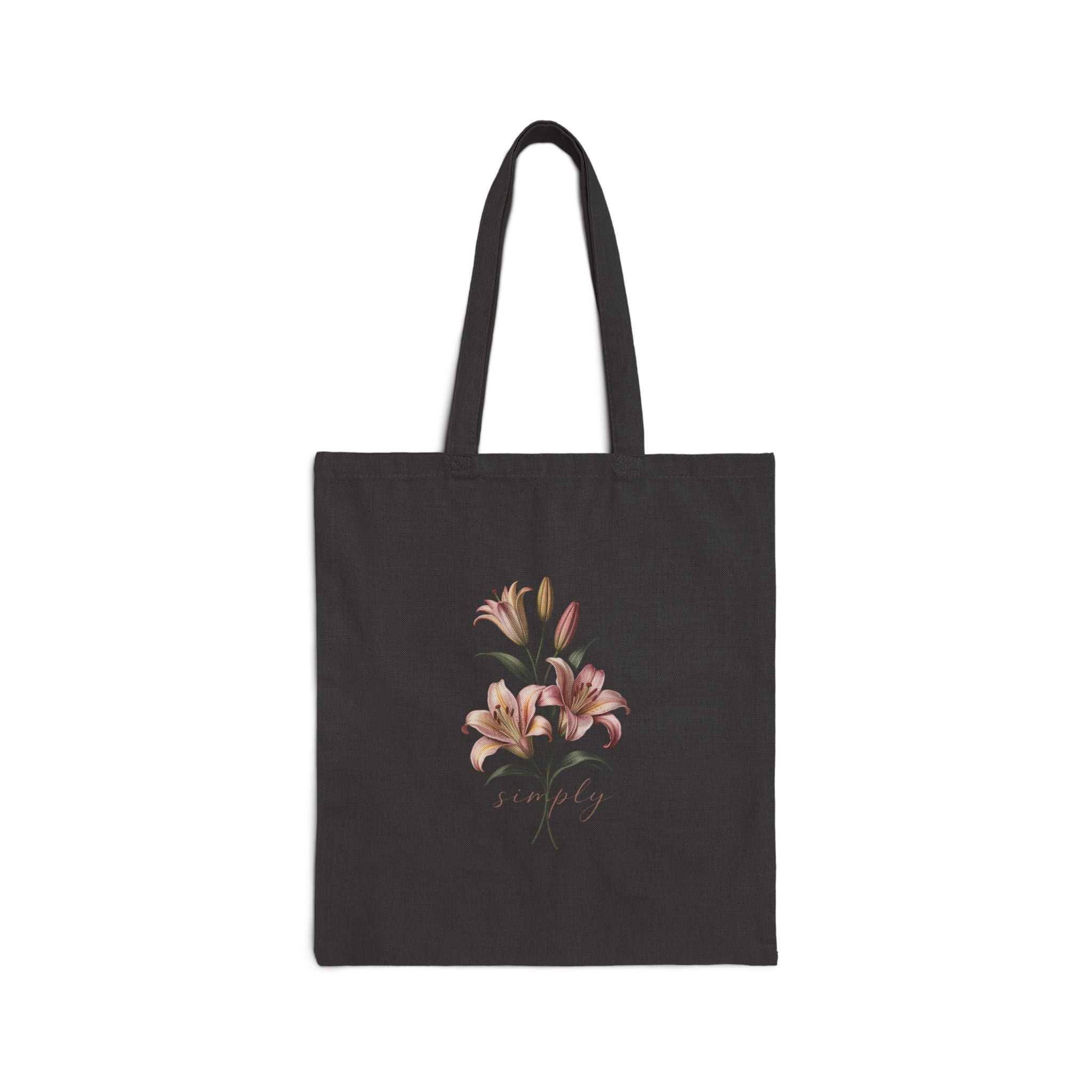 Personalized Neutral Watercolor Lily Tote Bag