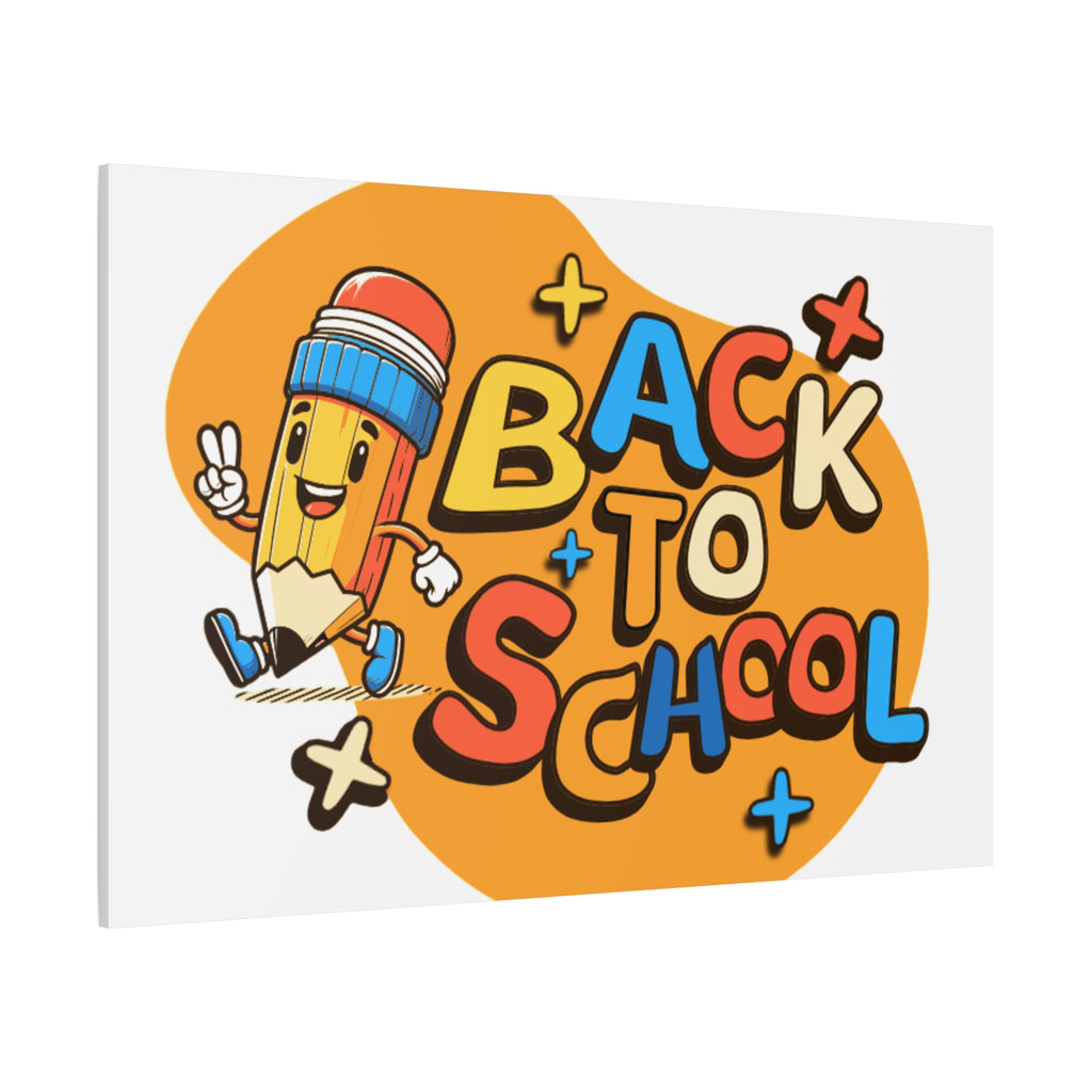 Back to School Canvas Wall Art — Cheerful Pencil Classroom Decor