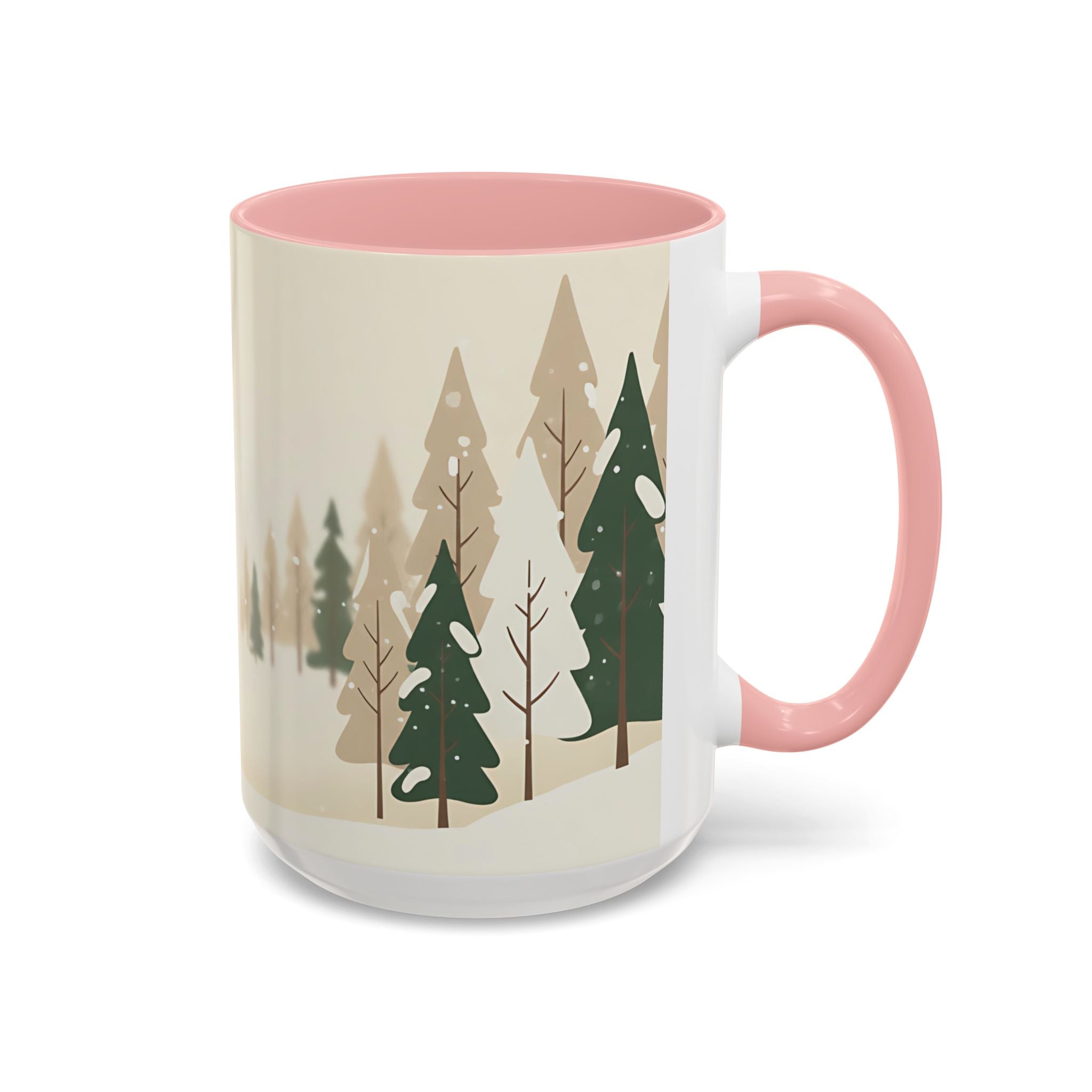 Minimal Winter Forest Accent Mug | Holiday Coffee Cup