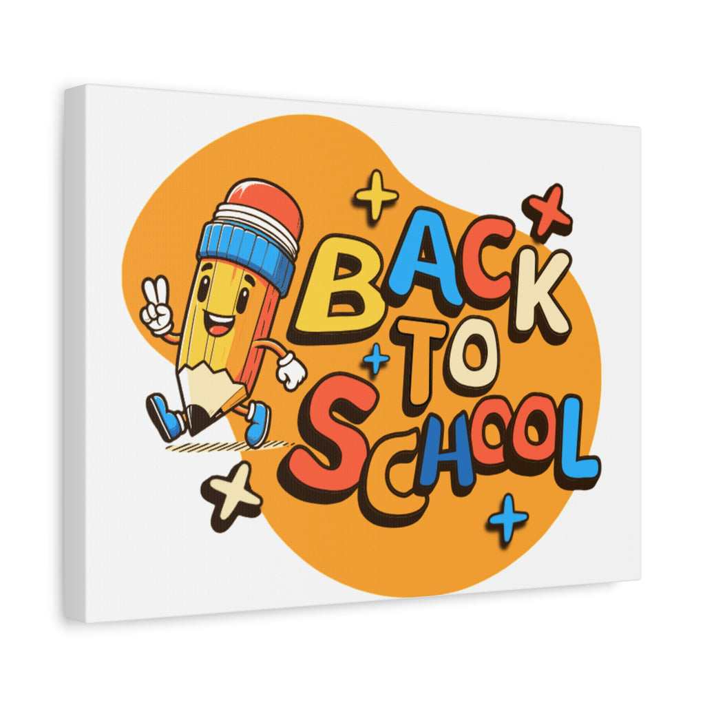 Back to School Canvas Wall Art — Cheerful Pencil Classroom Decor