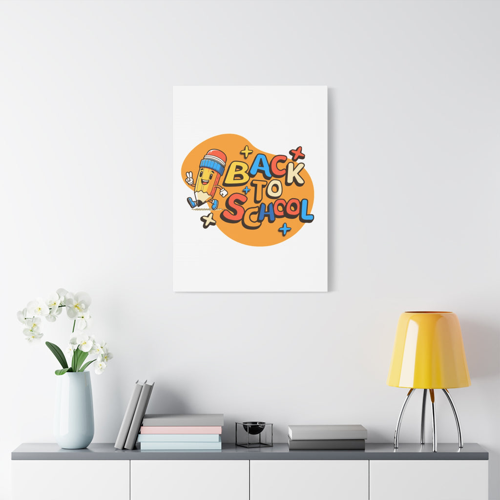 Back to School Canvas Wall Art — Cheerful Pencil Classroom Decor