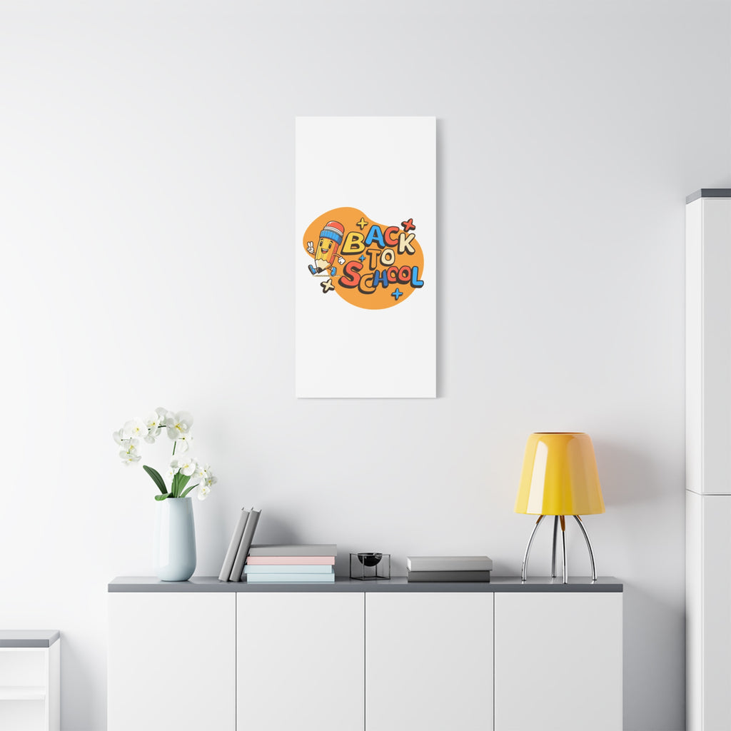 Back to School Canvas Wall Art — Cheerful Pencil Classroom Decor