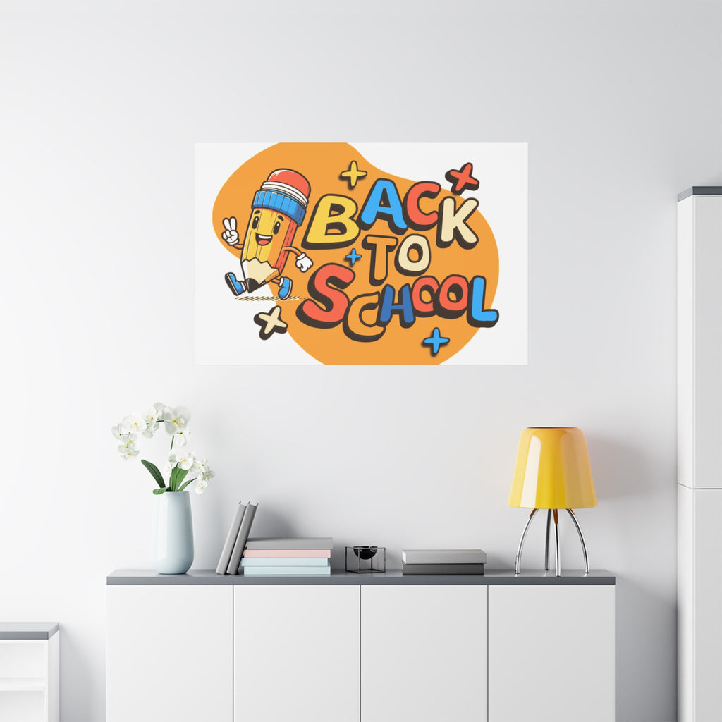 Back to School Canvas Wall Art — Cheerful Pencil Classroom Decor