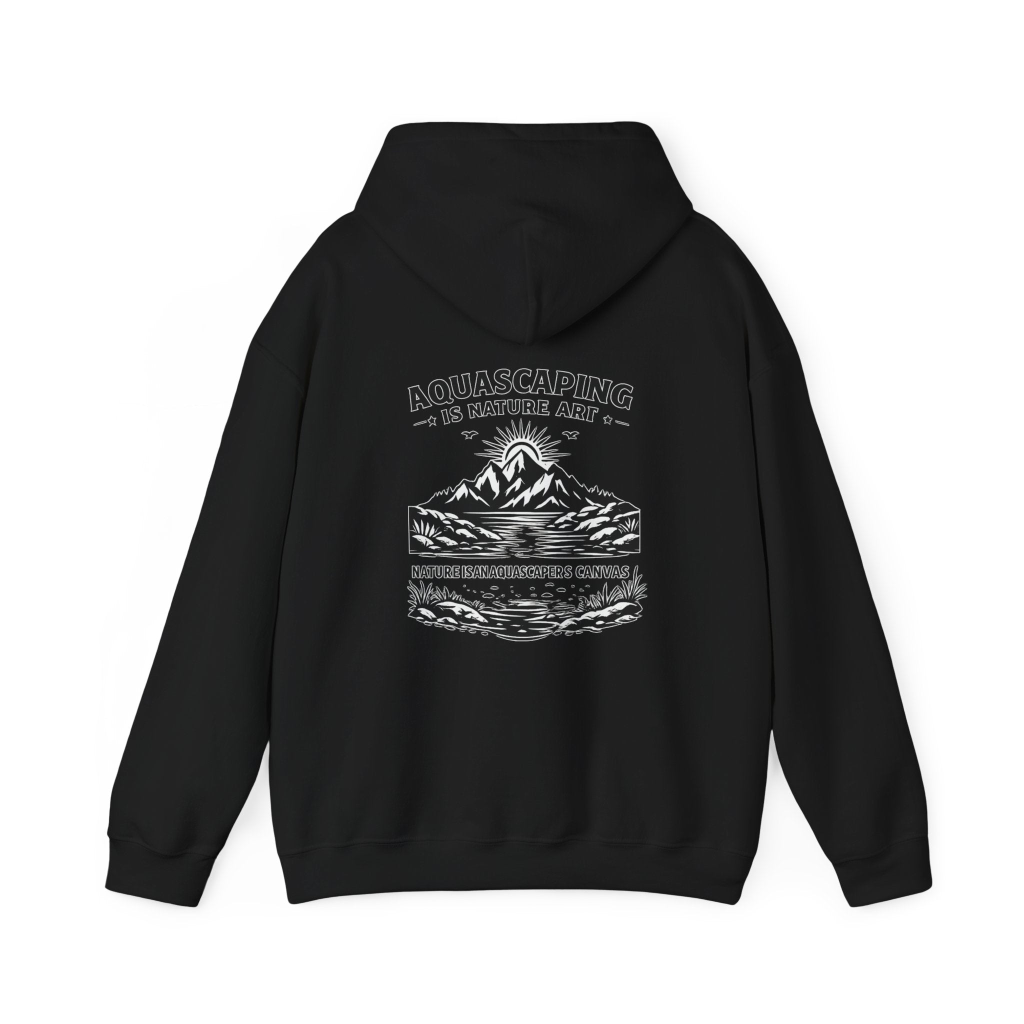 Two Side Aquascaping Mountain Hoodie — "Mountain Aquascape" Nature Aquascaping Pullover